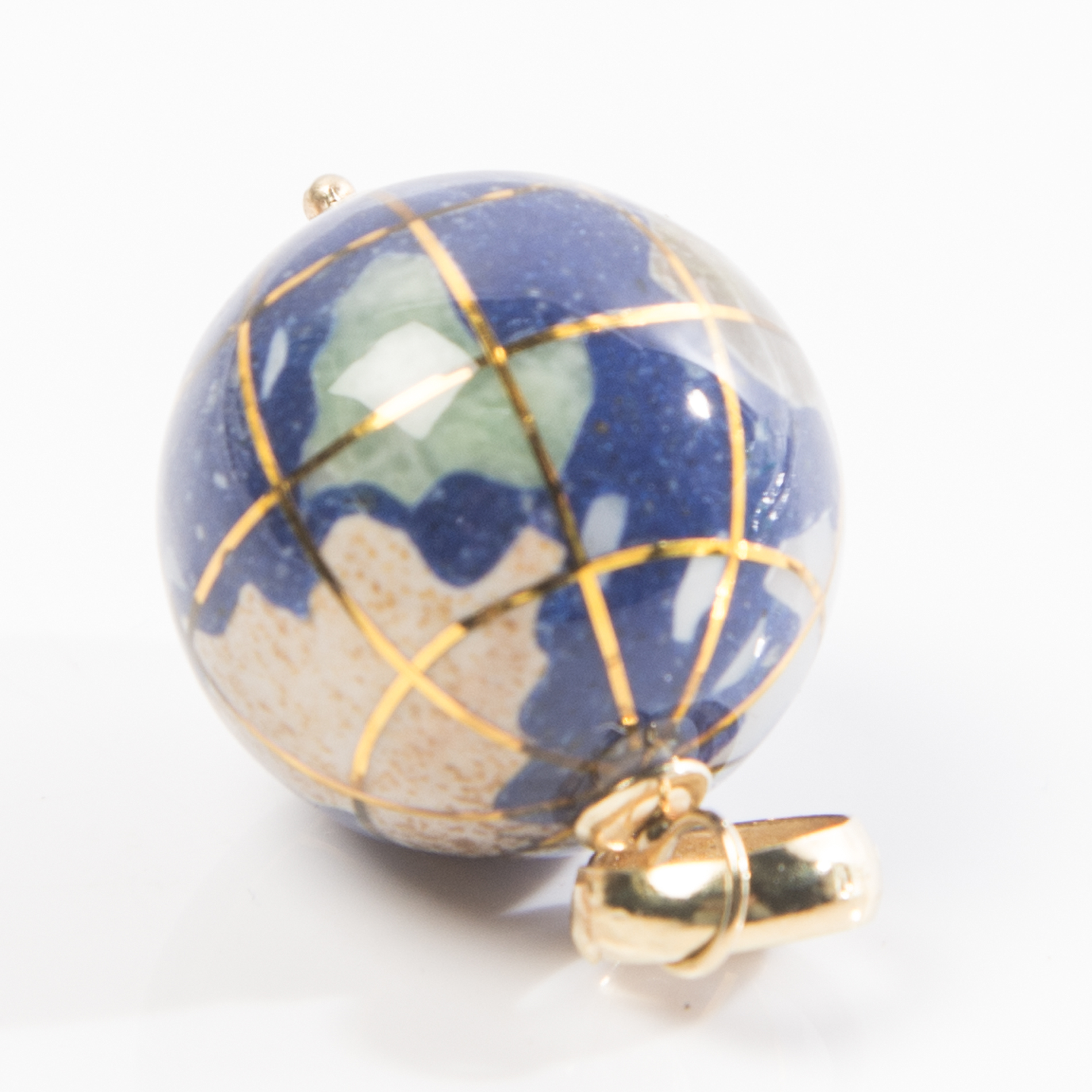 14K Yellow Gold Lapis Lazuli Globe Pendant