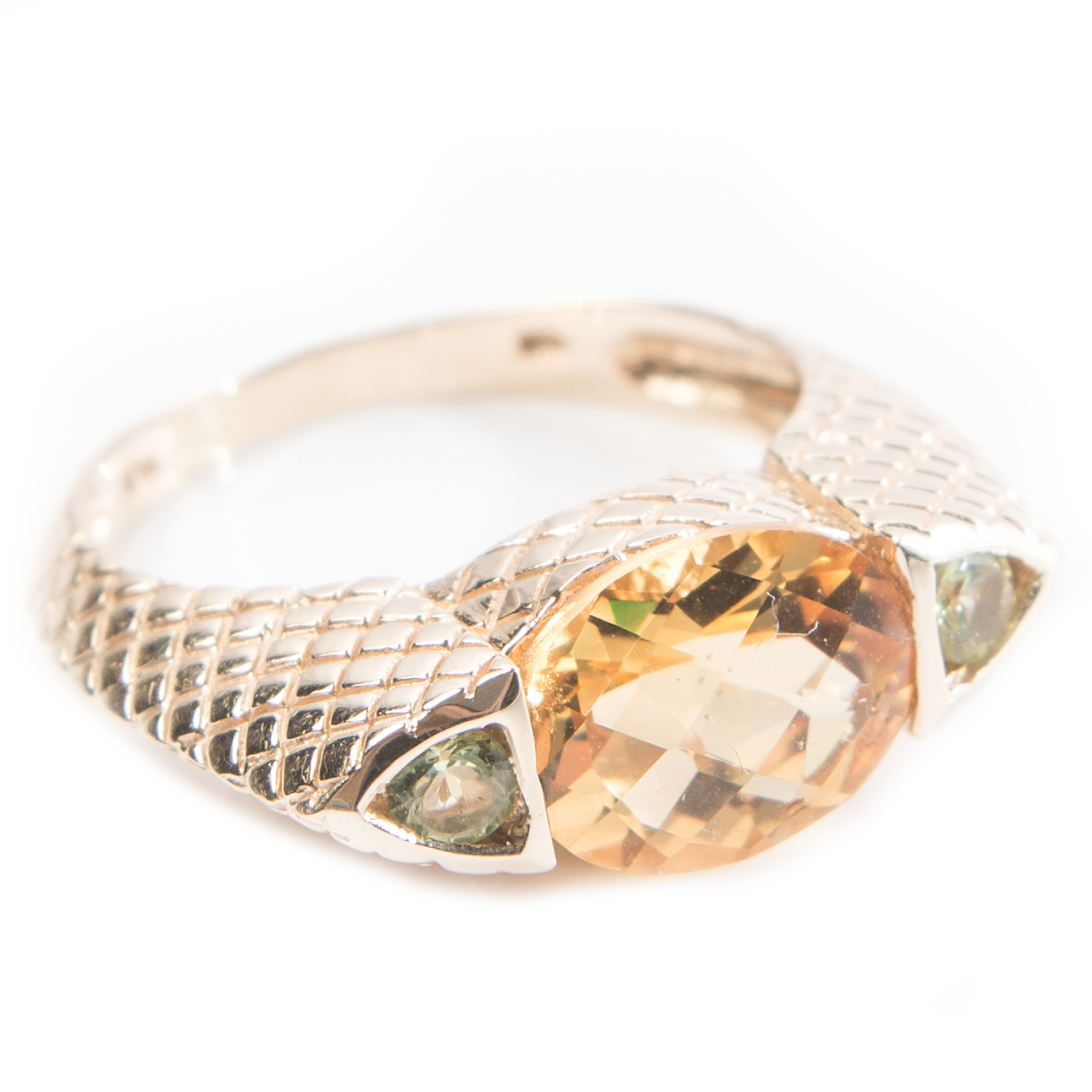 14K Yellow Gold Citrine and Peridot Ring