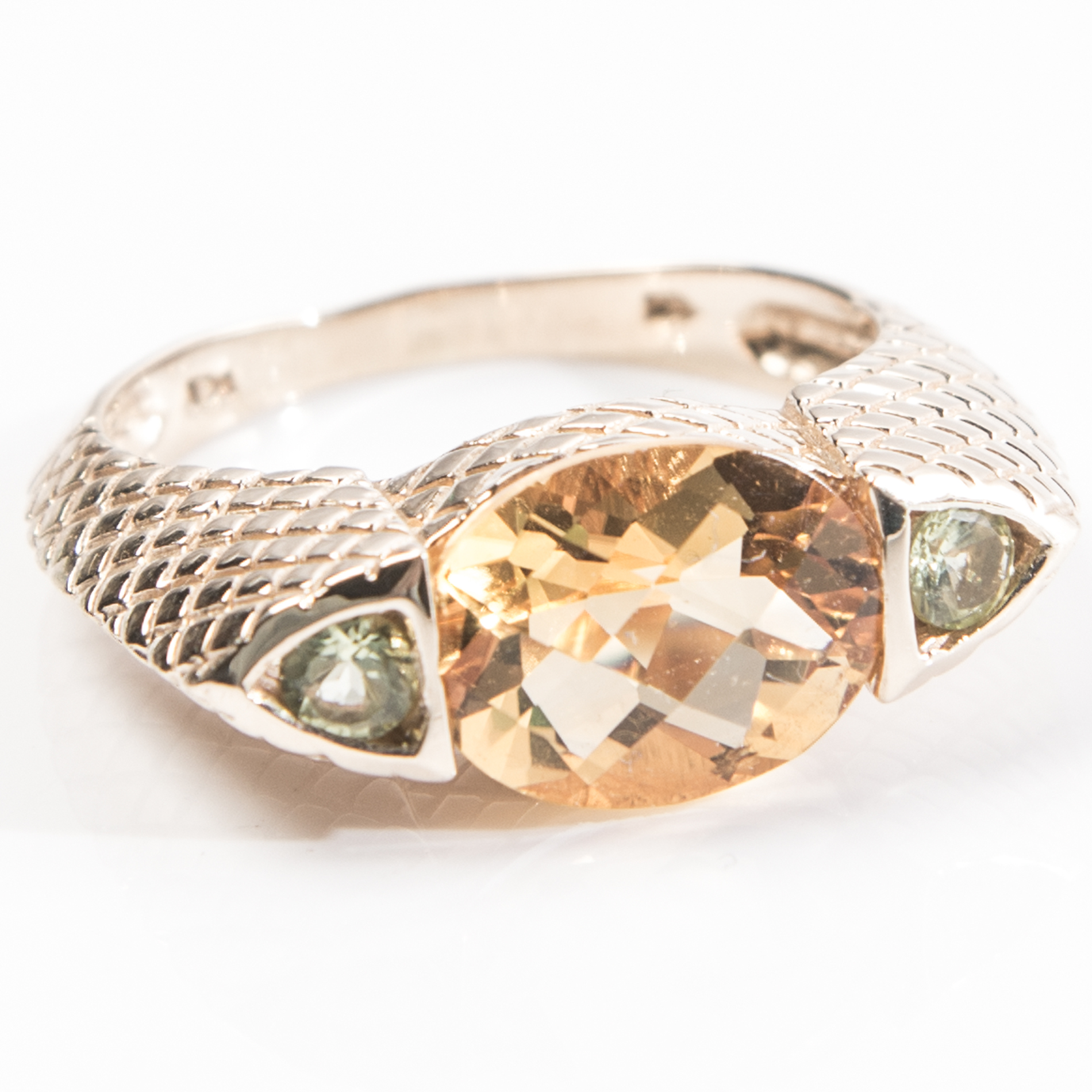 14K Yellow Gold Citrine and Peridot Ring