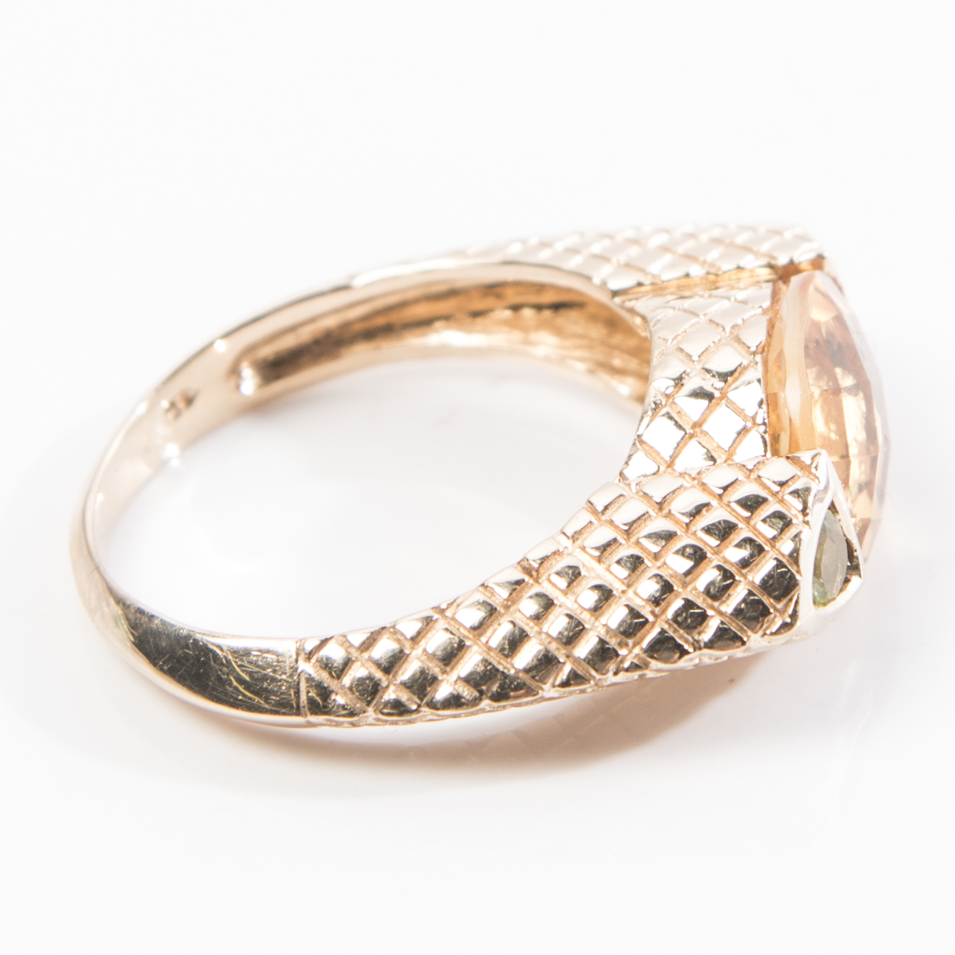 14K Yellow Gold Citrine and Peridot Ring