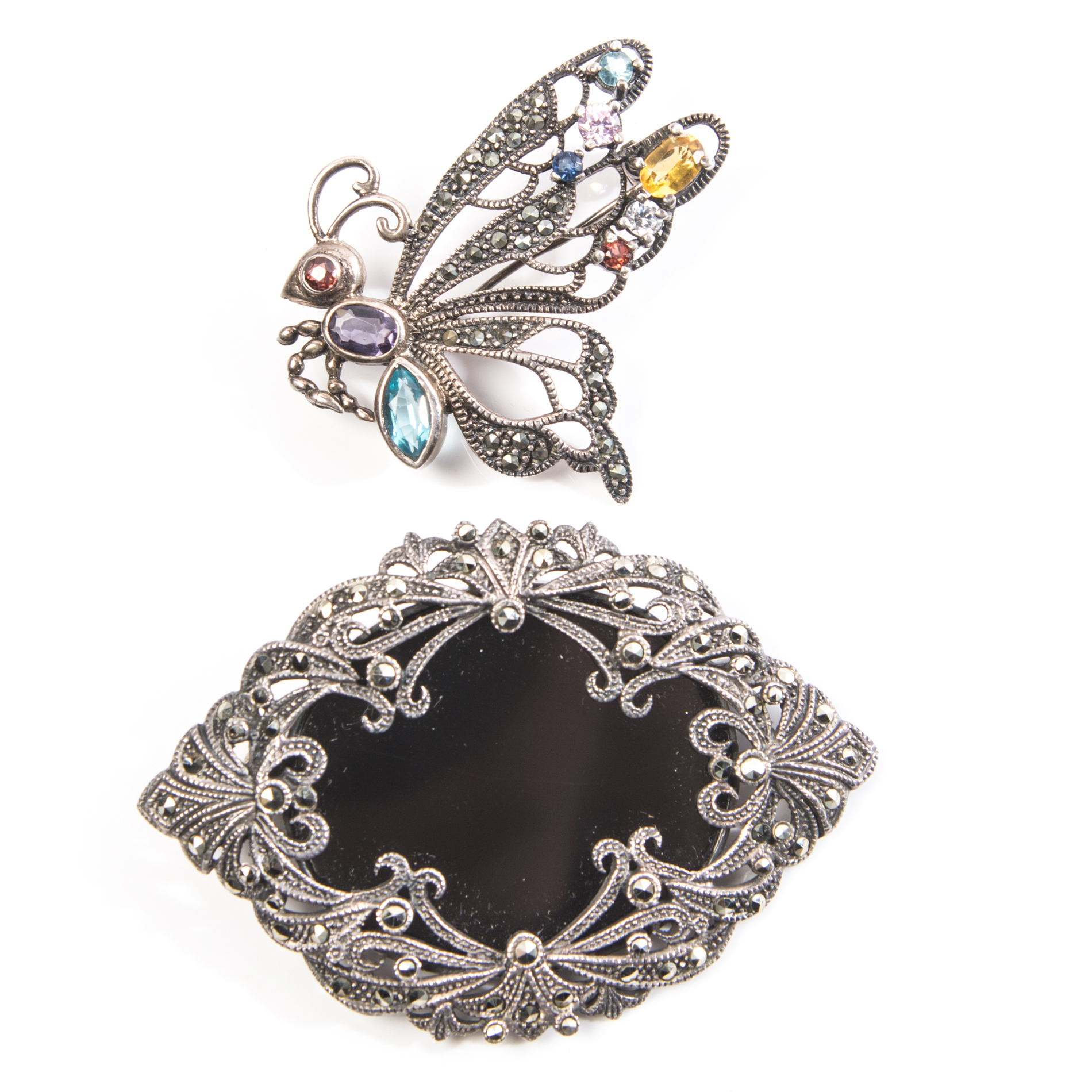 Sterling Silver Marcasite Brooches