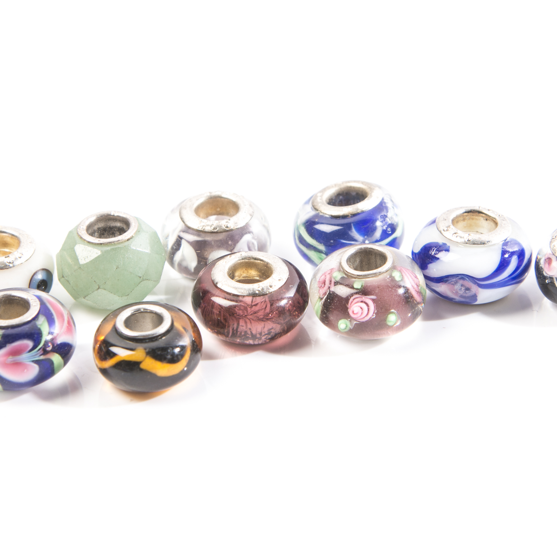 Art Glass and Sterling Silver Beads