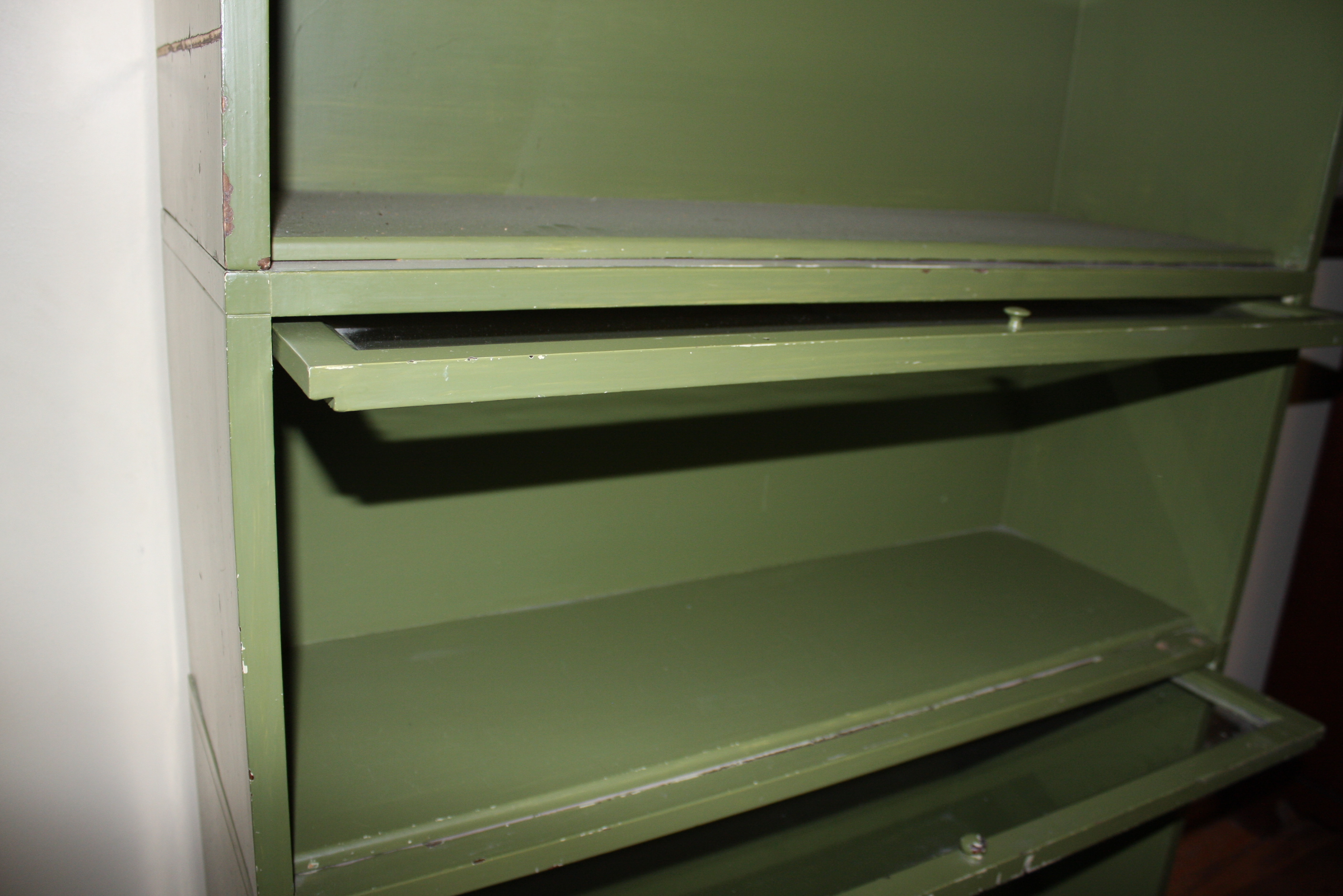 Vintage Painted Green Barrister Bookcase