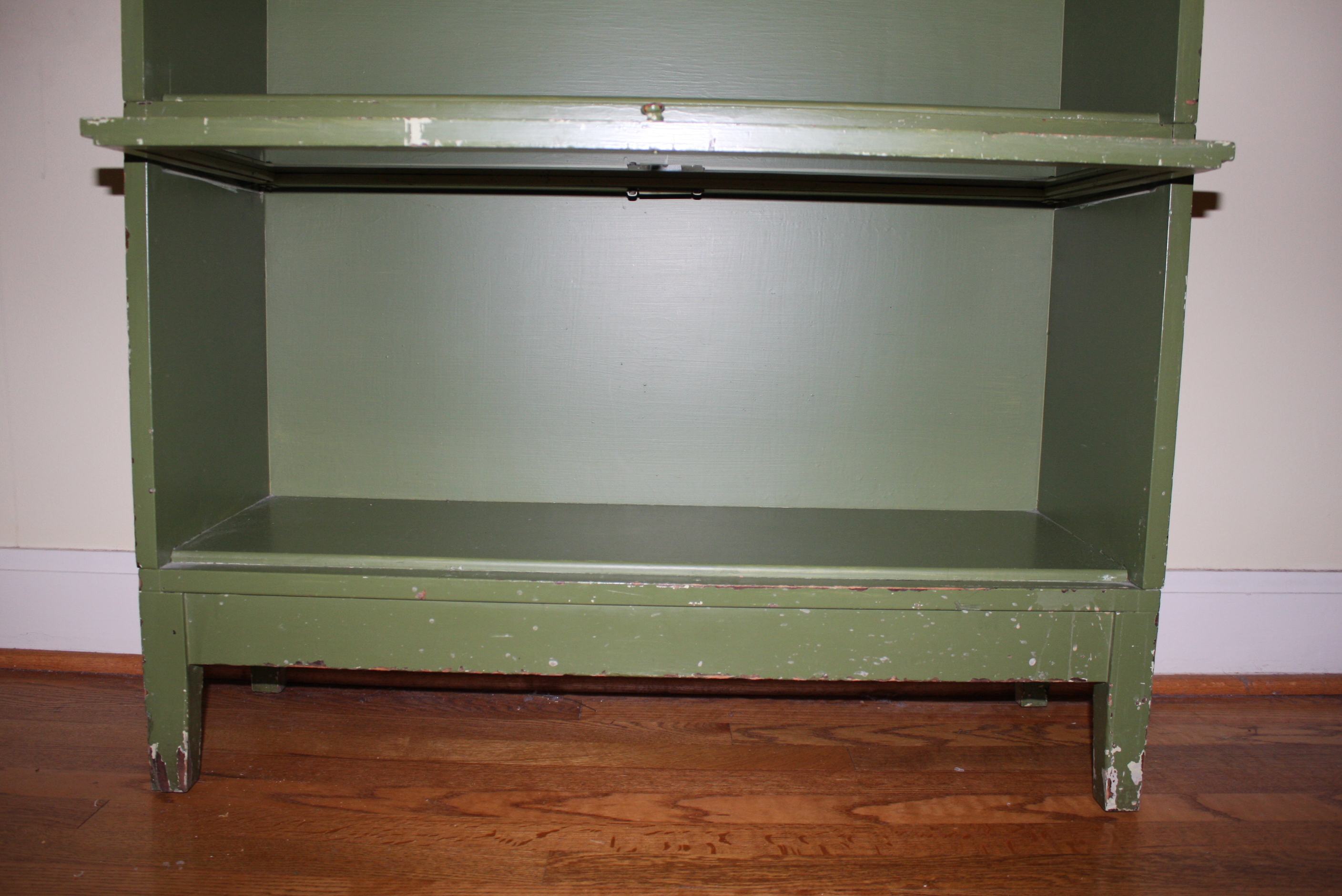 Vintage Painted Green Barrister Bookcase