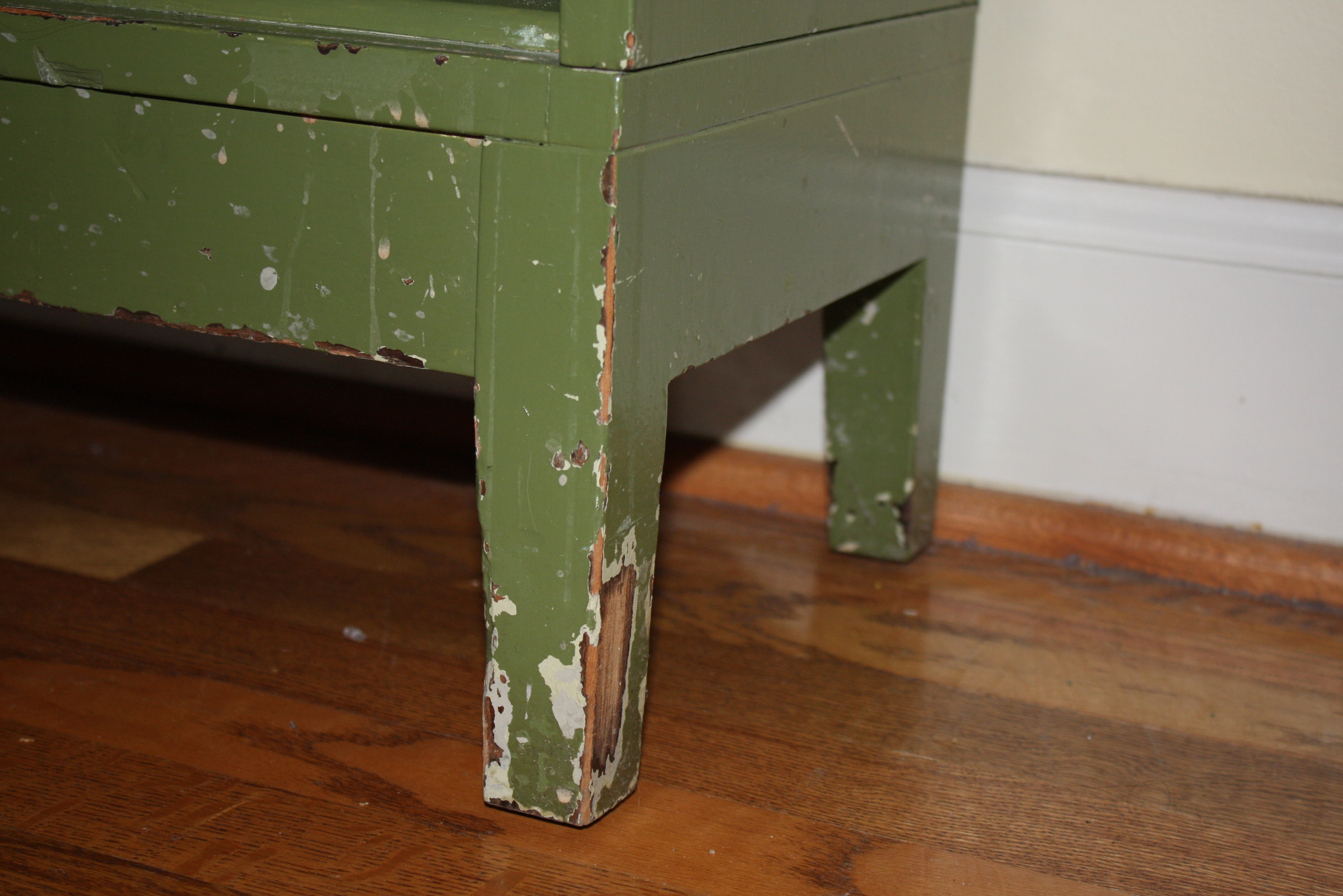Vintage Painted Green Barrister Bookcase