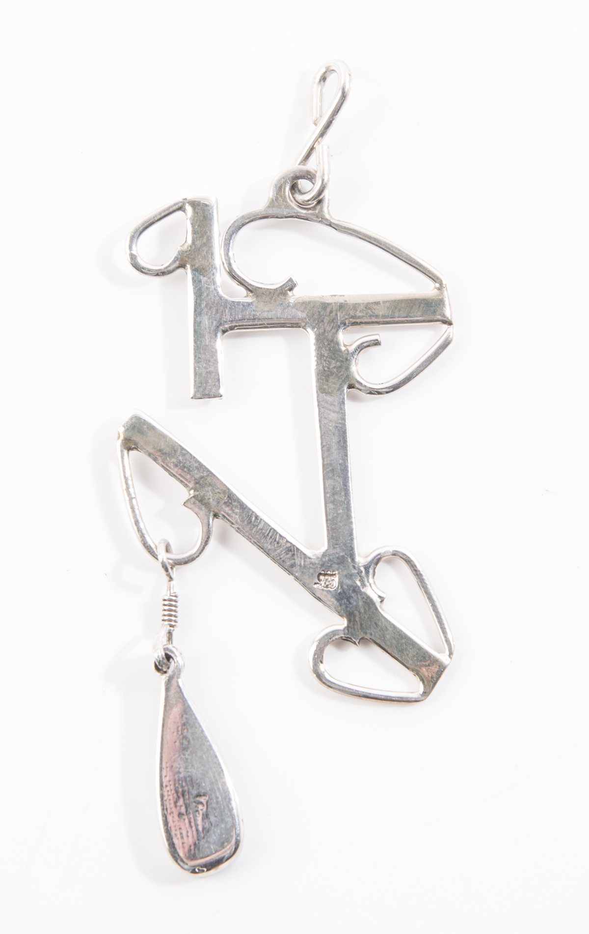 Sterling Silver Enameled Freeform Pendant