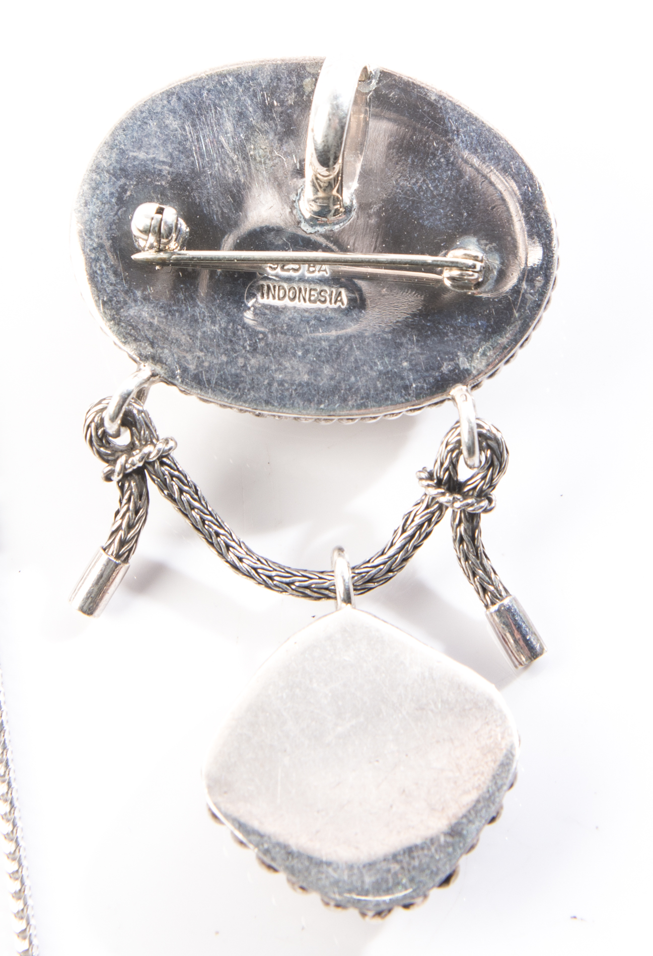 Sterling Silver Necklaces and Suarti Stone Brooch Pendant