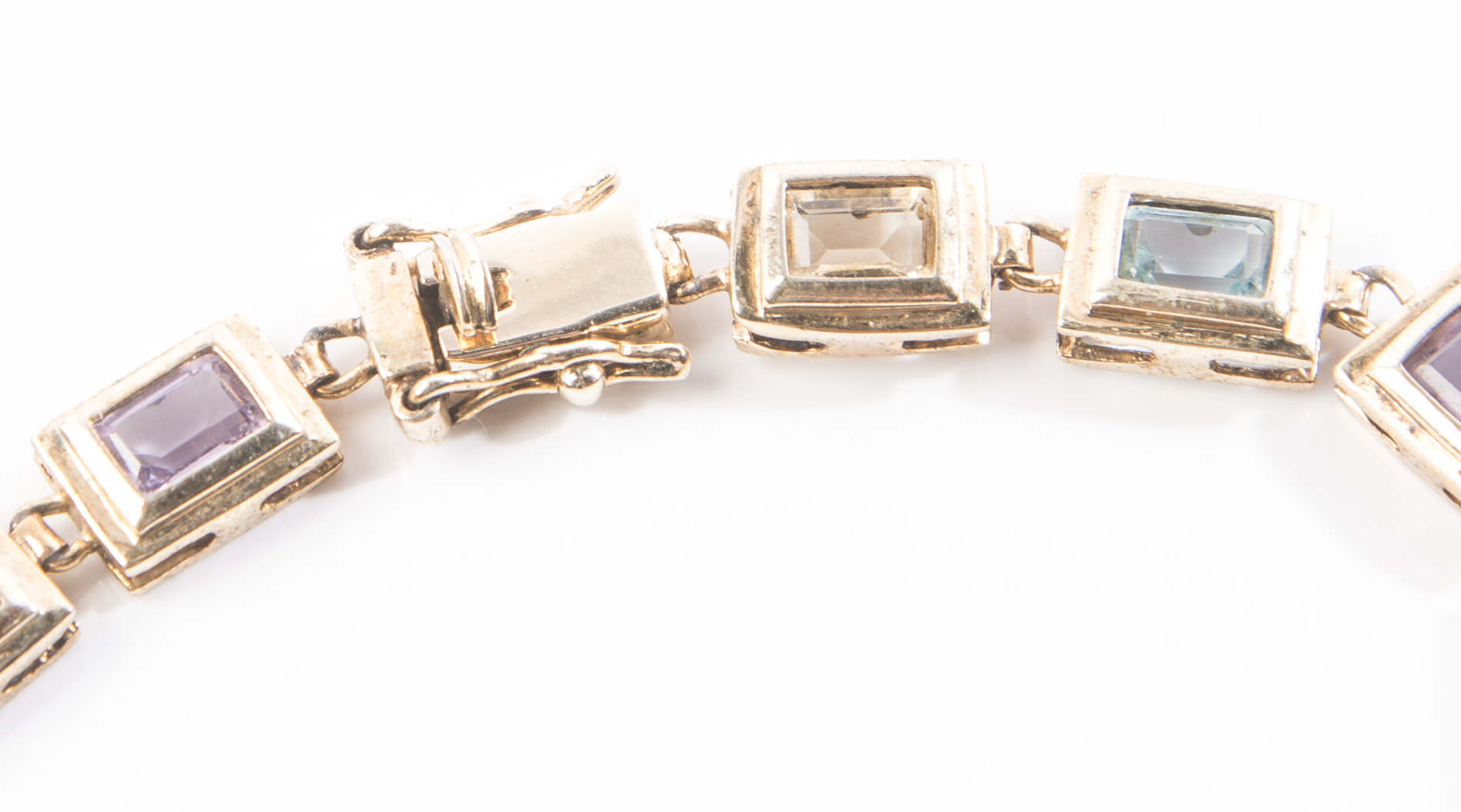 Gold Wash Over Sterling Multi-Gemstone Bracelet