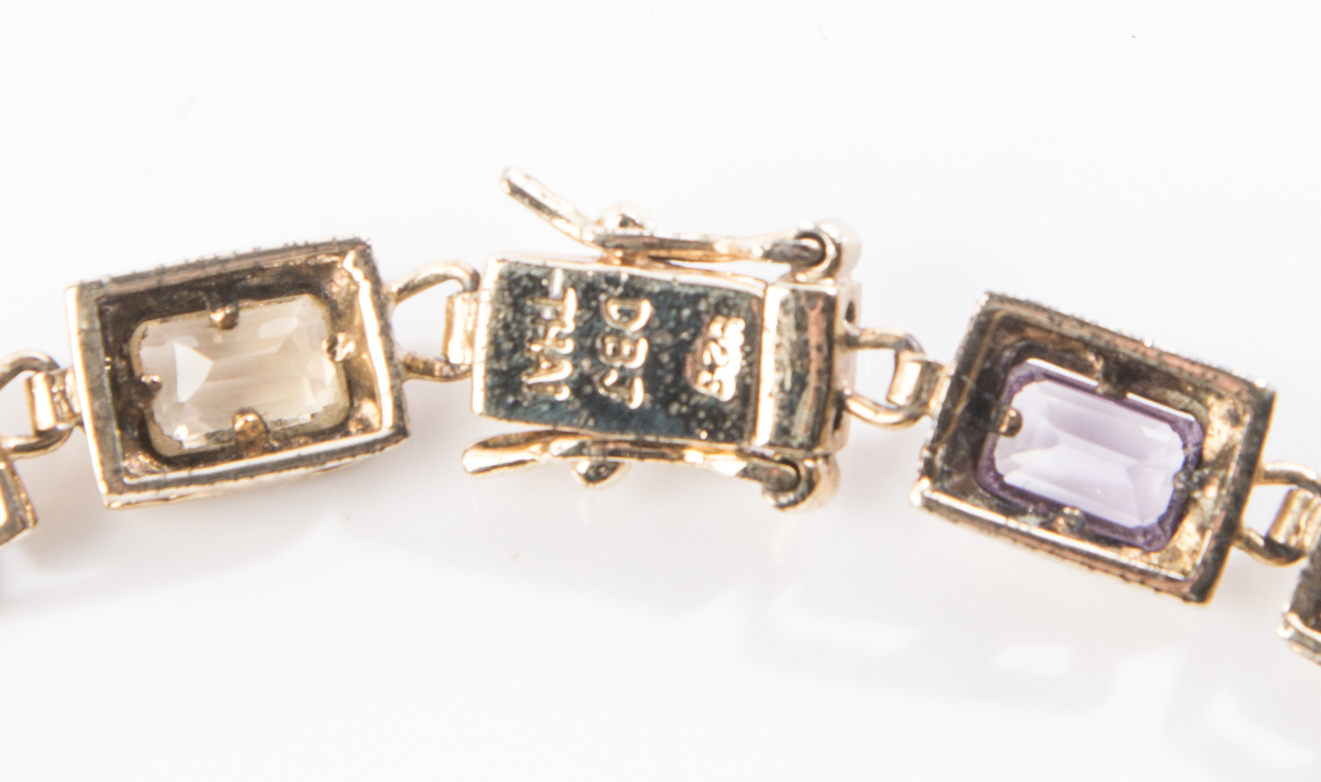 Gold Wash Over Sterling Multi-Gemstone Bracelet