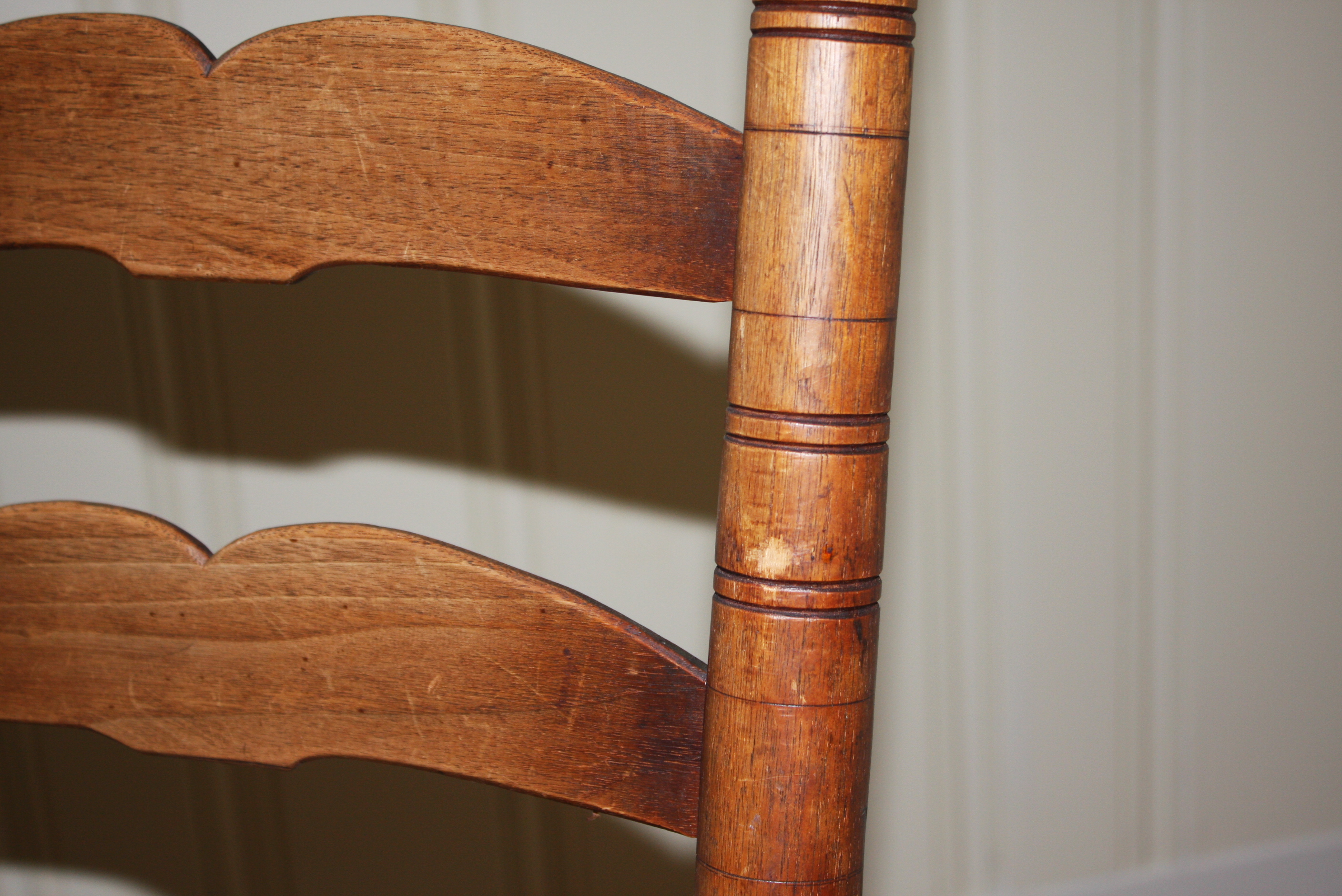 Set of Four Vintage Ladder Back Dining Chairs