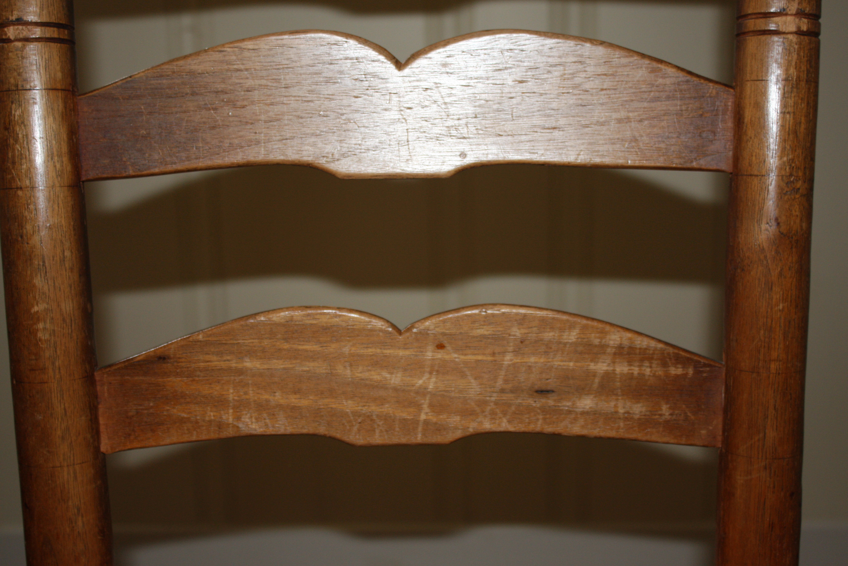 Set of Four Vintage Ladder Back Dining Chairs