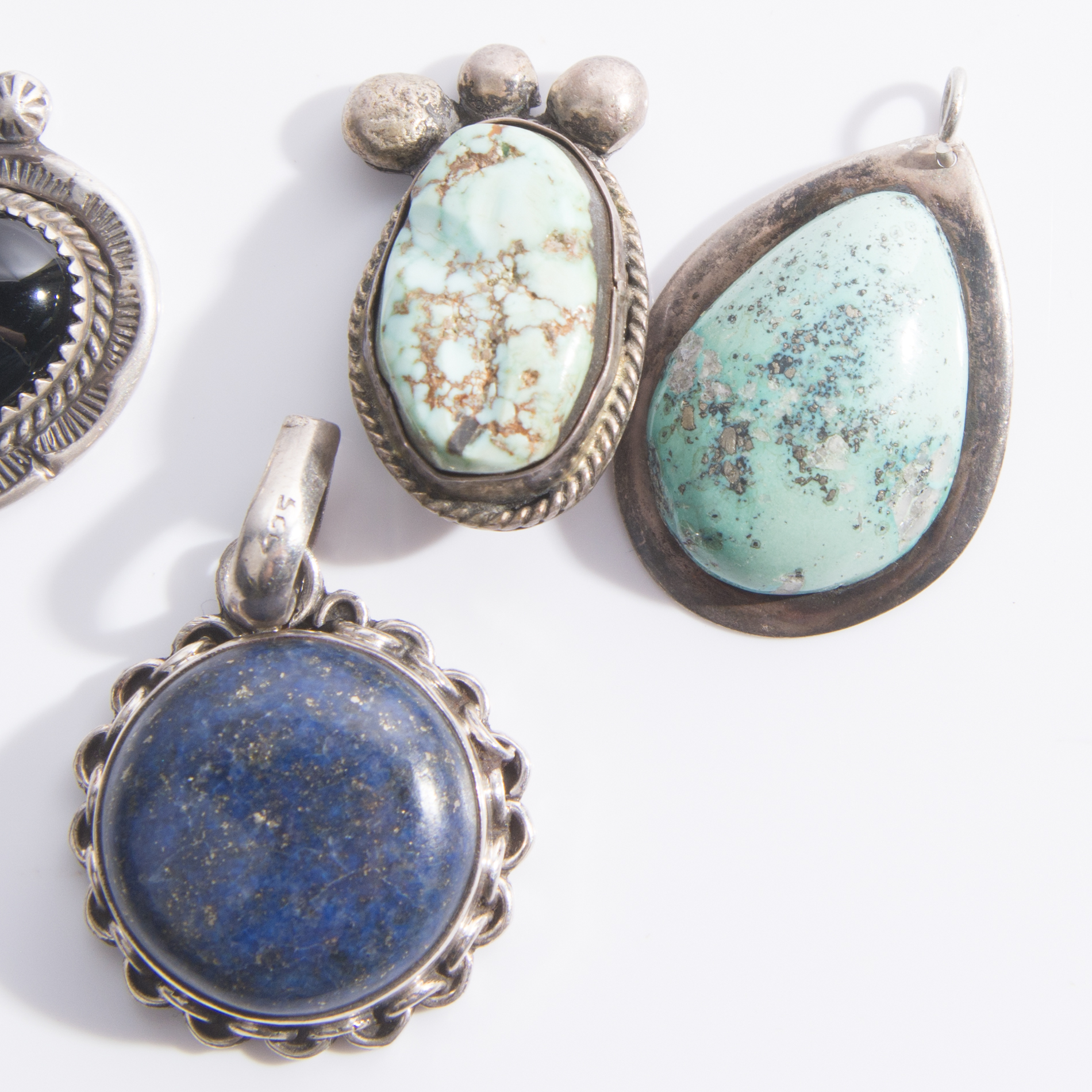 Sterling Native American Style Gemstone Pendants
