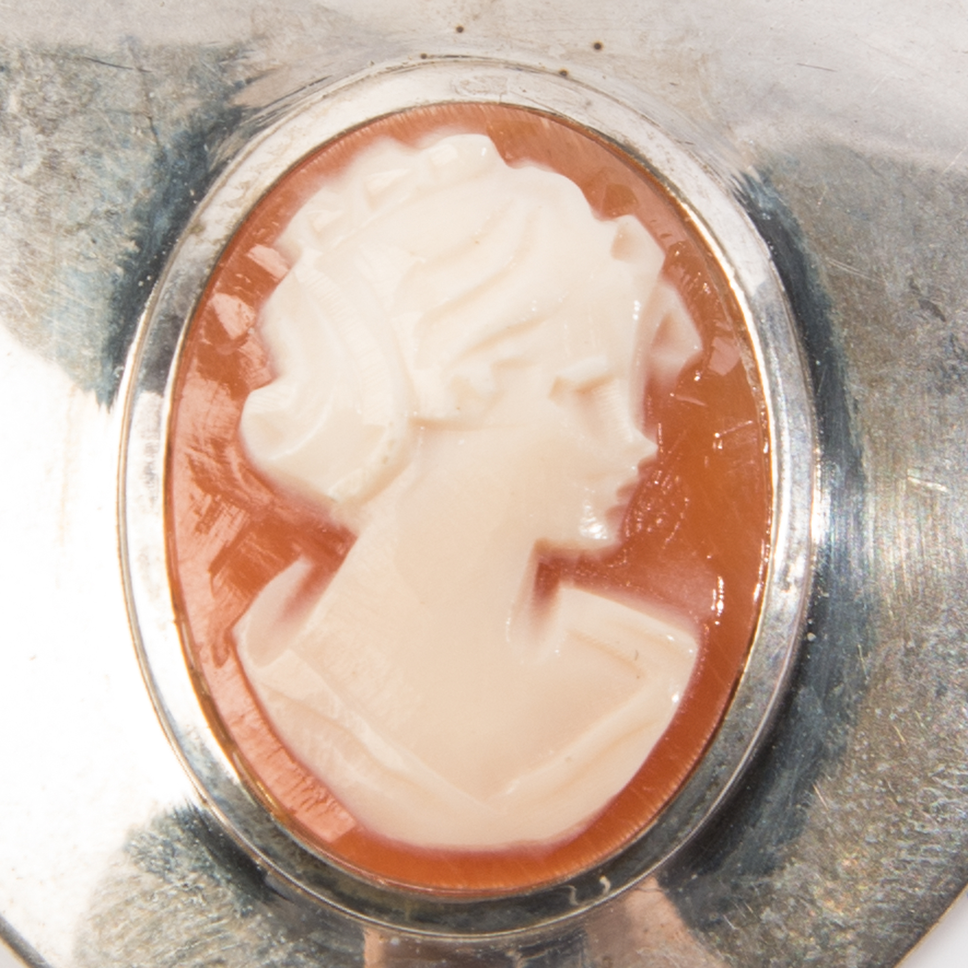 Sterling Silver Cameo Heart Pendant from Italy