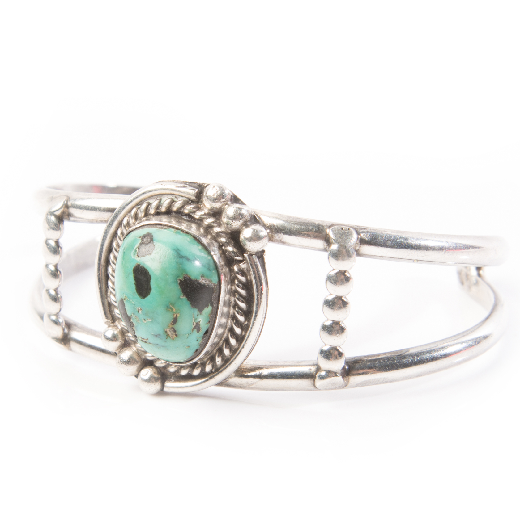 Sterling and Turquoise Native American Style Cuff Bracelet