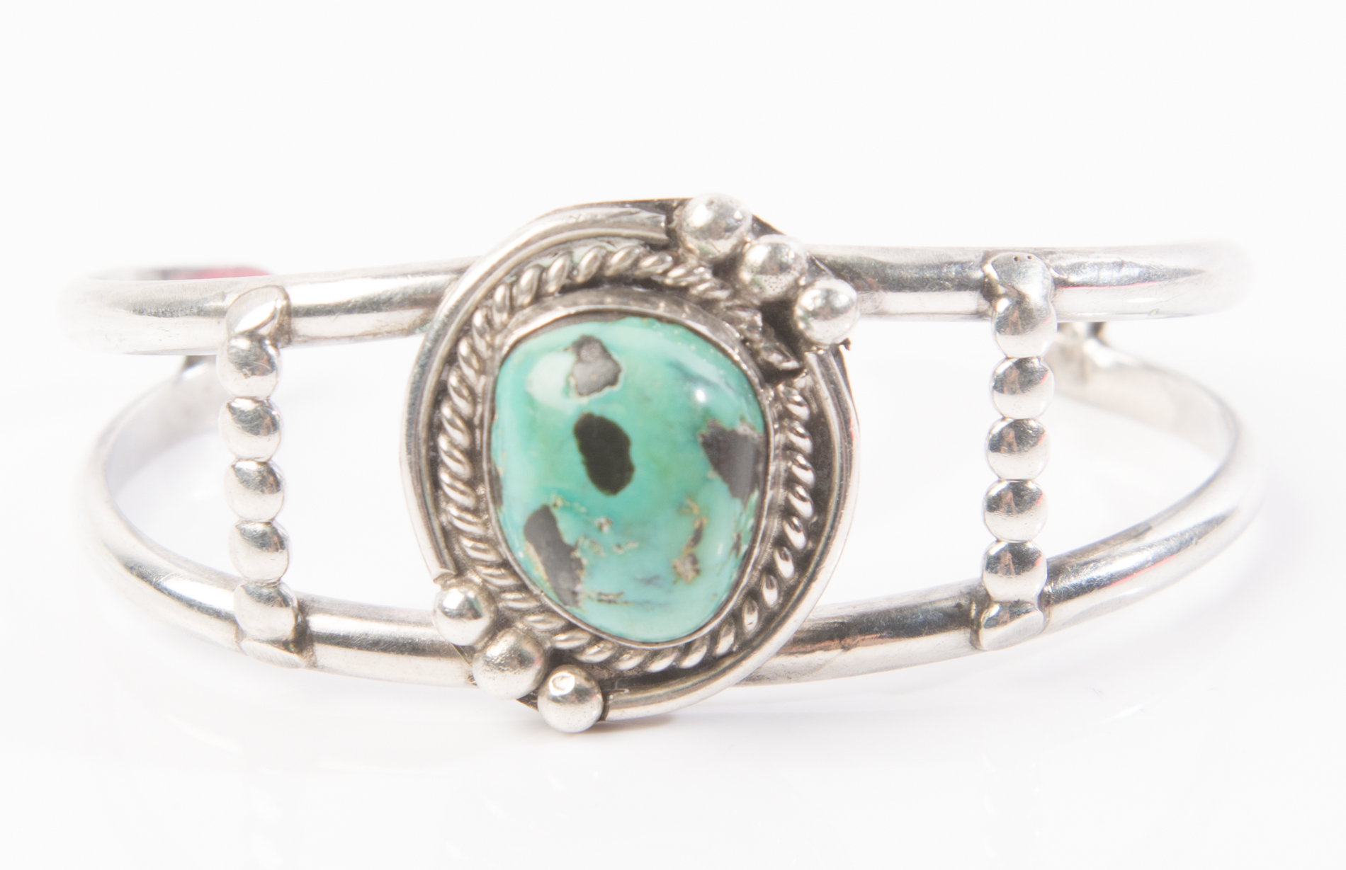 Sterling and Turquoise Native American Style Cuff Bracelet