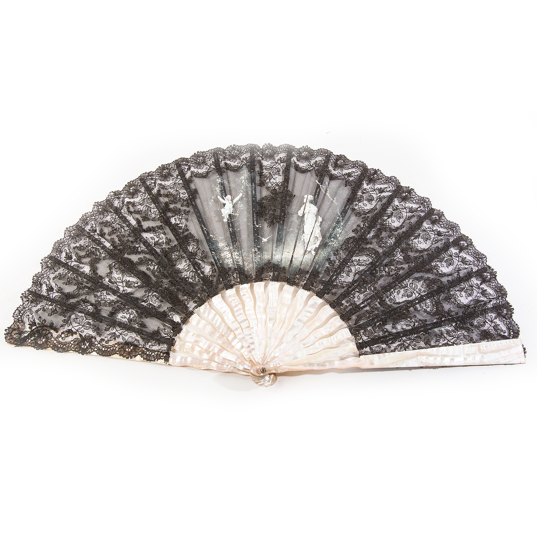 Vintage Mother-of-Pearl Lace Fan