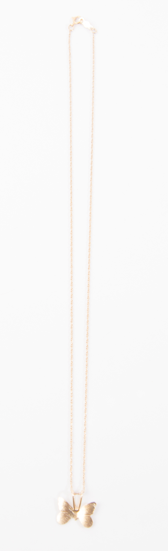 14K Yellow Gold Butterfly Pendant Necklace