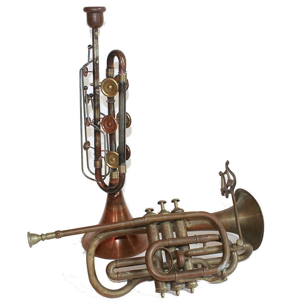 J. Henri Marchand Brass Cornet with Decor Trumpet