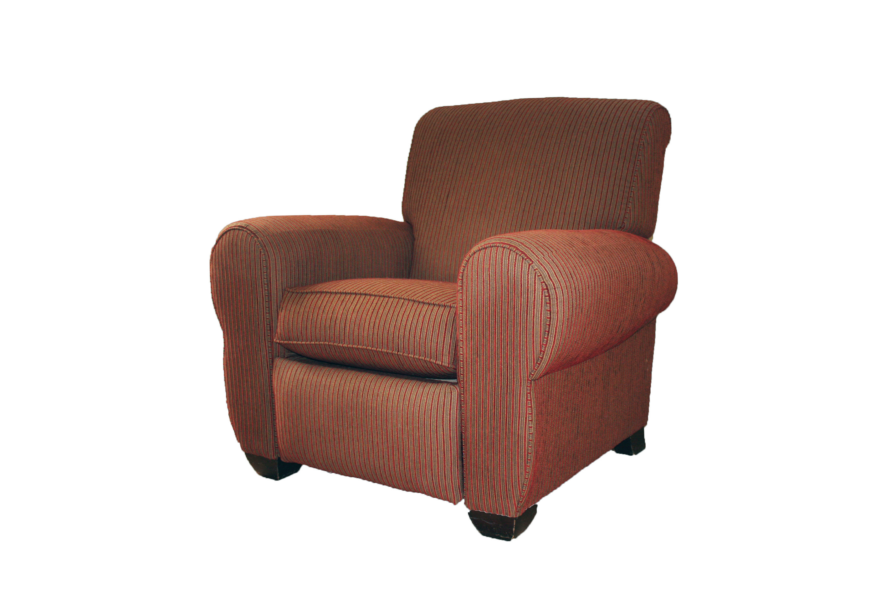 Red Striped Club Chair Recliner by La-Z-Boy