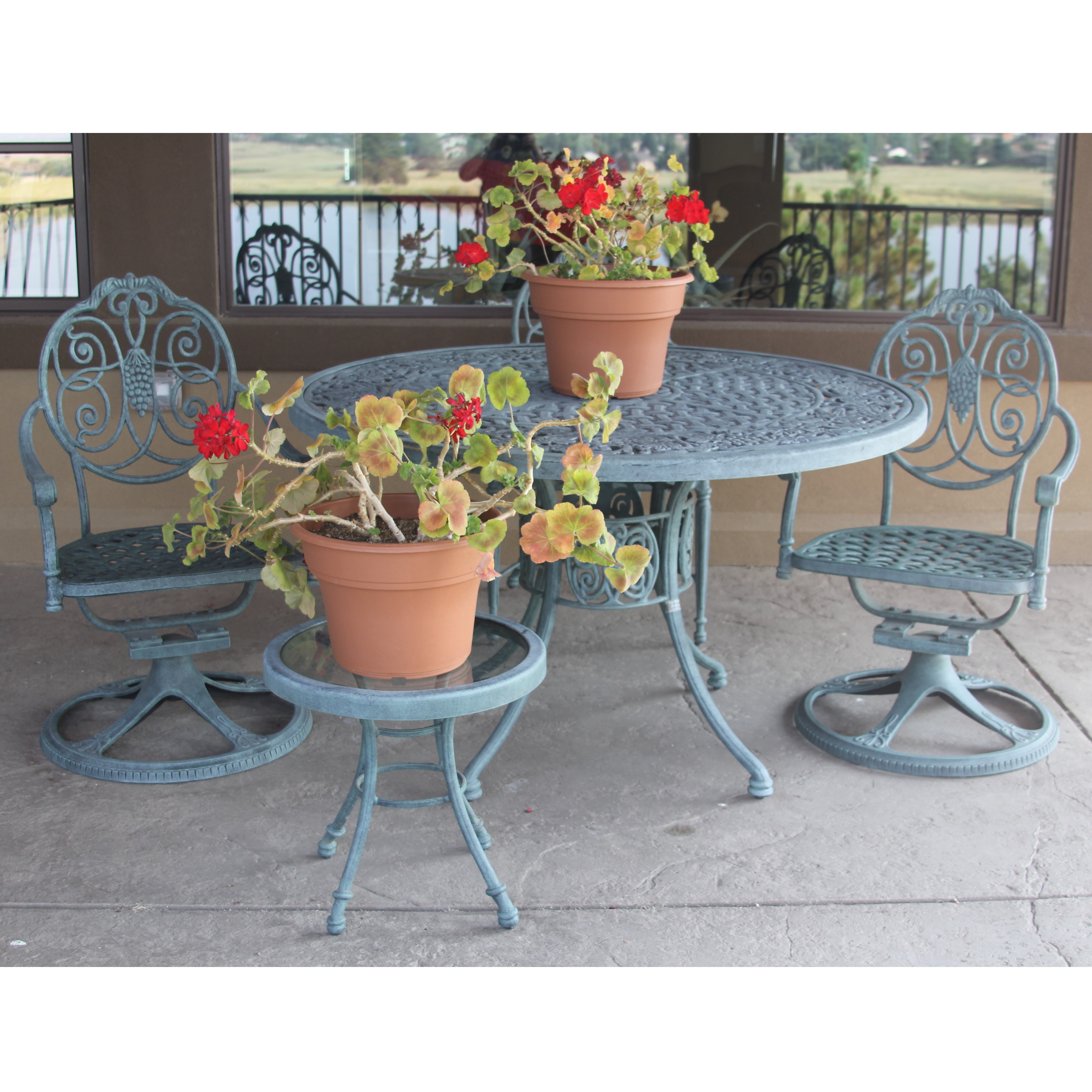 "Cast Classics" Patio Table, Side Table, and Chairs by Landgrave