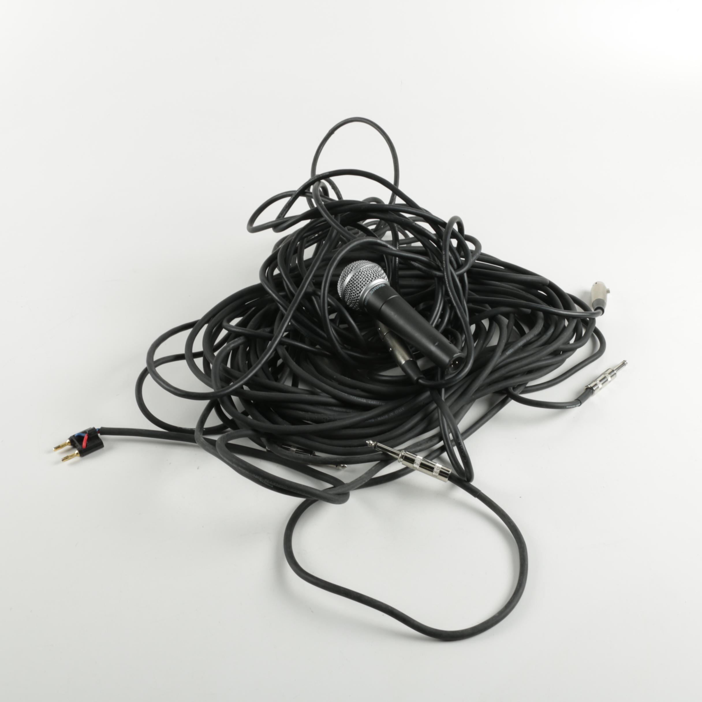 Shure SM58 Microphone and Cables