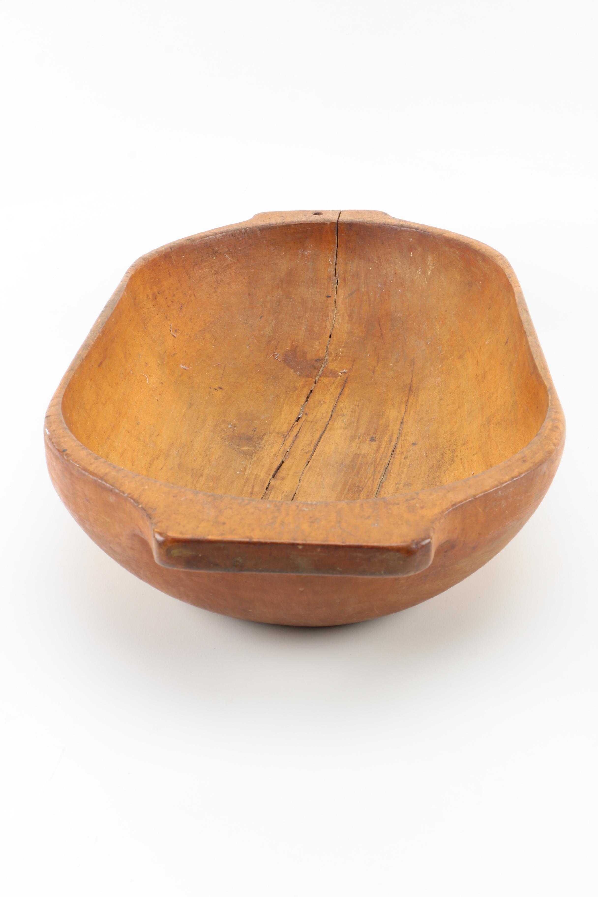 Decorative Wooden Dual Handled Oval Tray