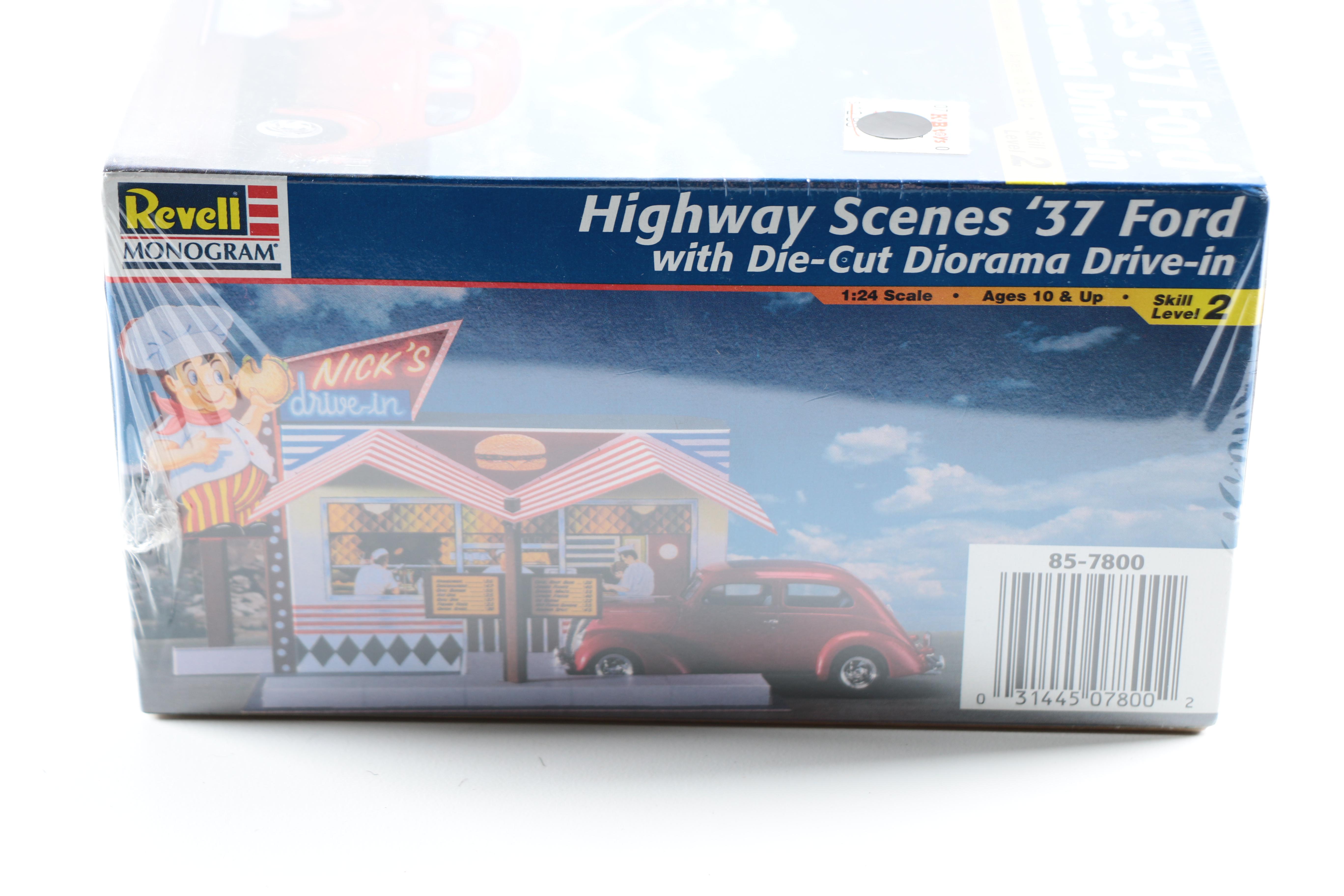 Revell Monogram Highway Scenes '37 Ford with Drive-In 1:24-Scale Model Kit