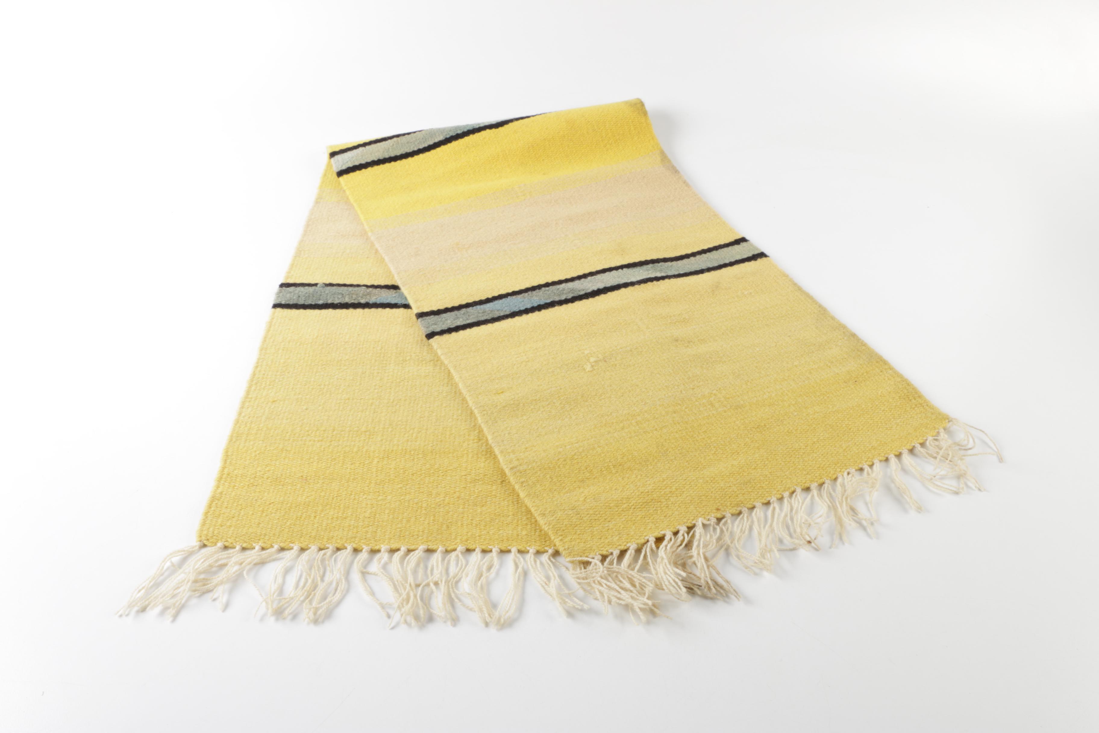 Handwoven Runner and Hand-Made Frond Basket