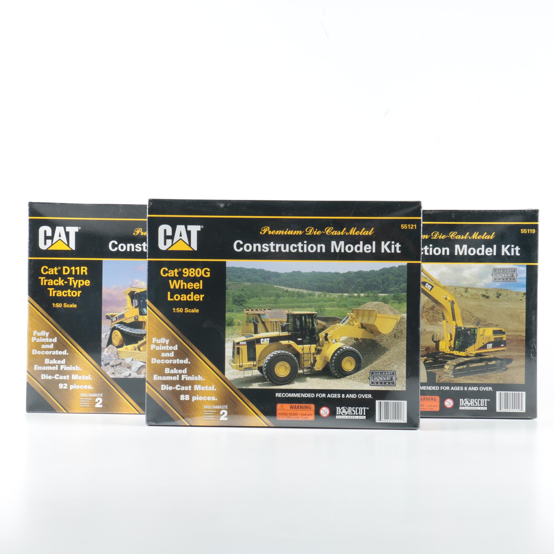 Set of Three CAT Die Cast Construction Vehicles