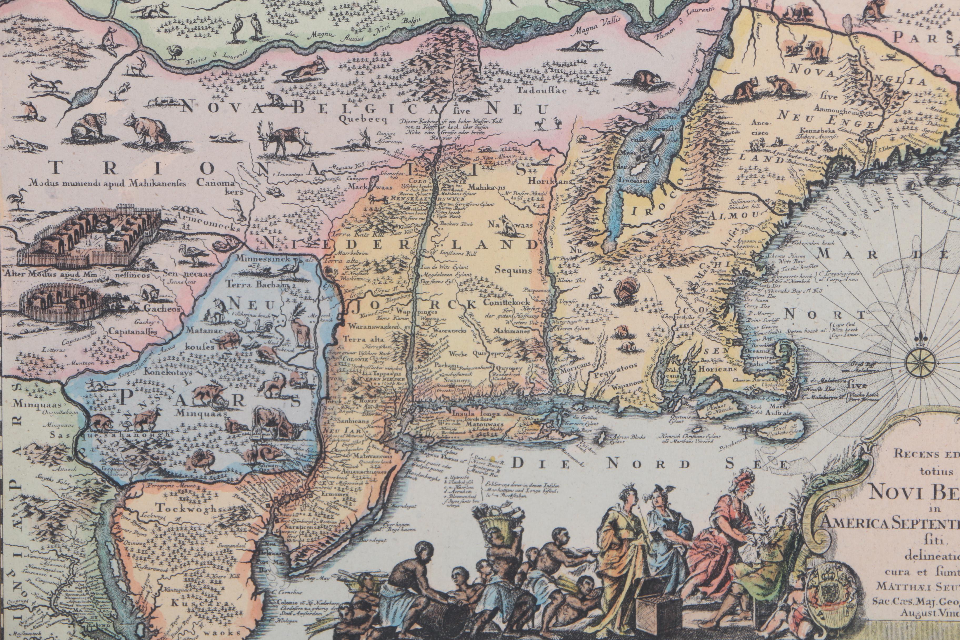 Lithograph Map "Novi Belgii in America Septentrionali siti"