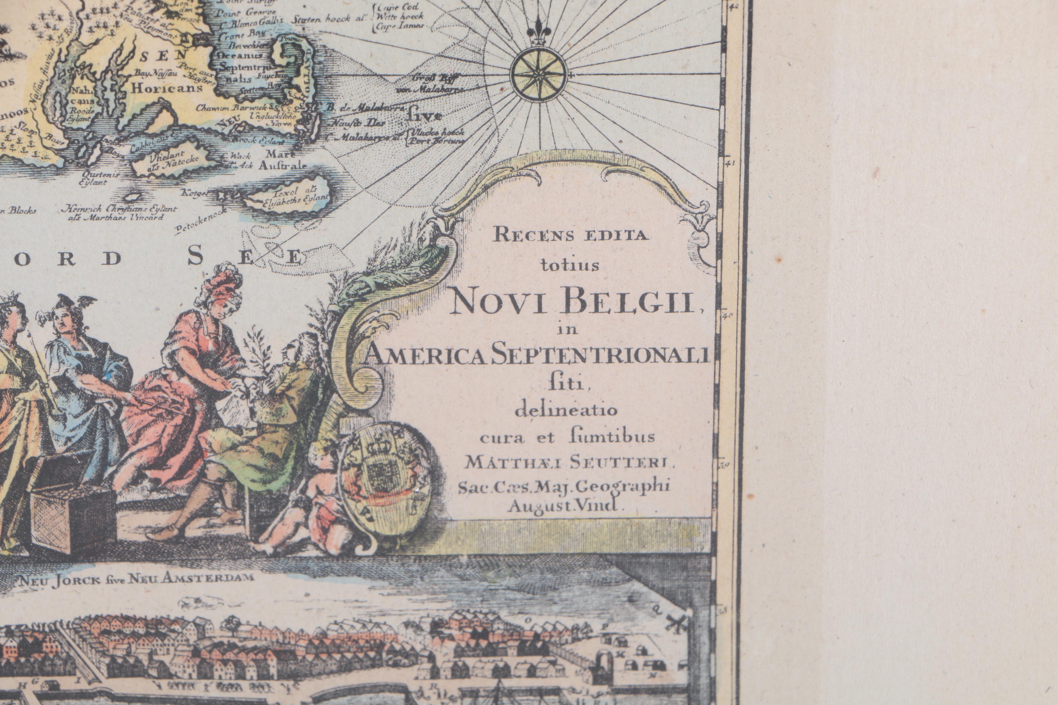 Lithograph Map "Novi Belgii in America Septentrionali siti"