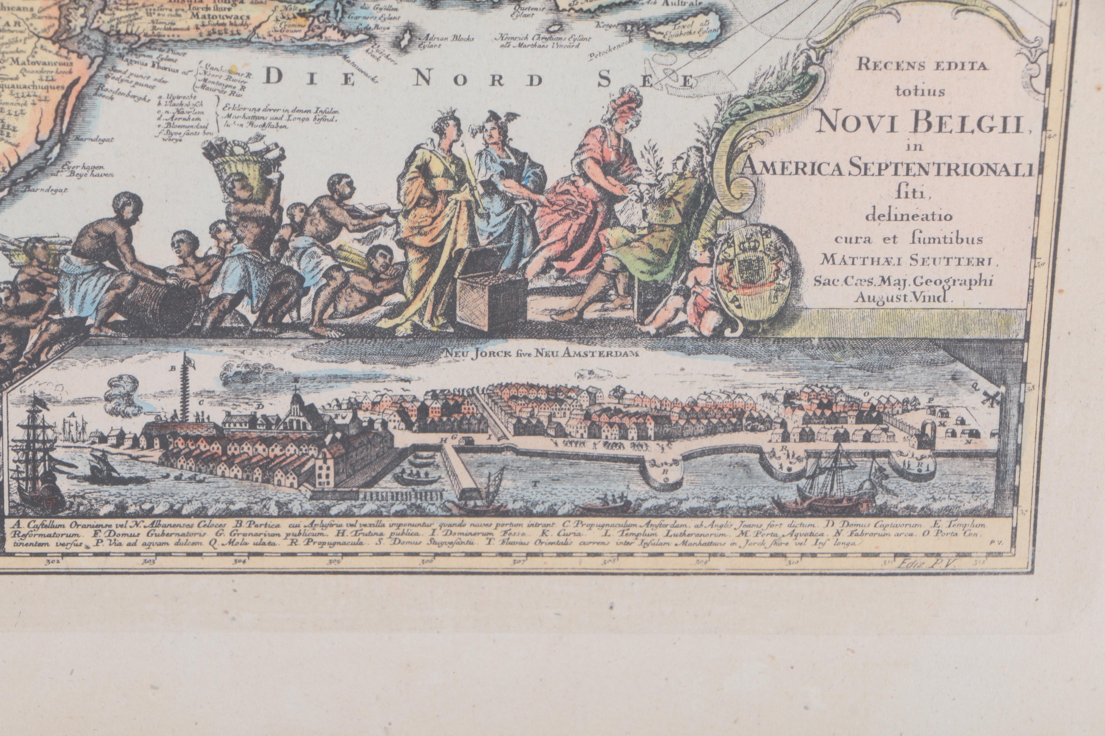 Lithograph Map "Novi Belgii in America Septentrionali siti"