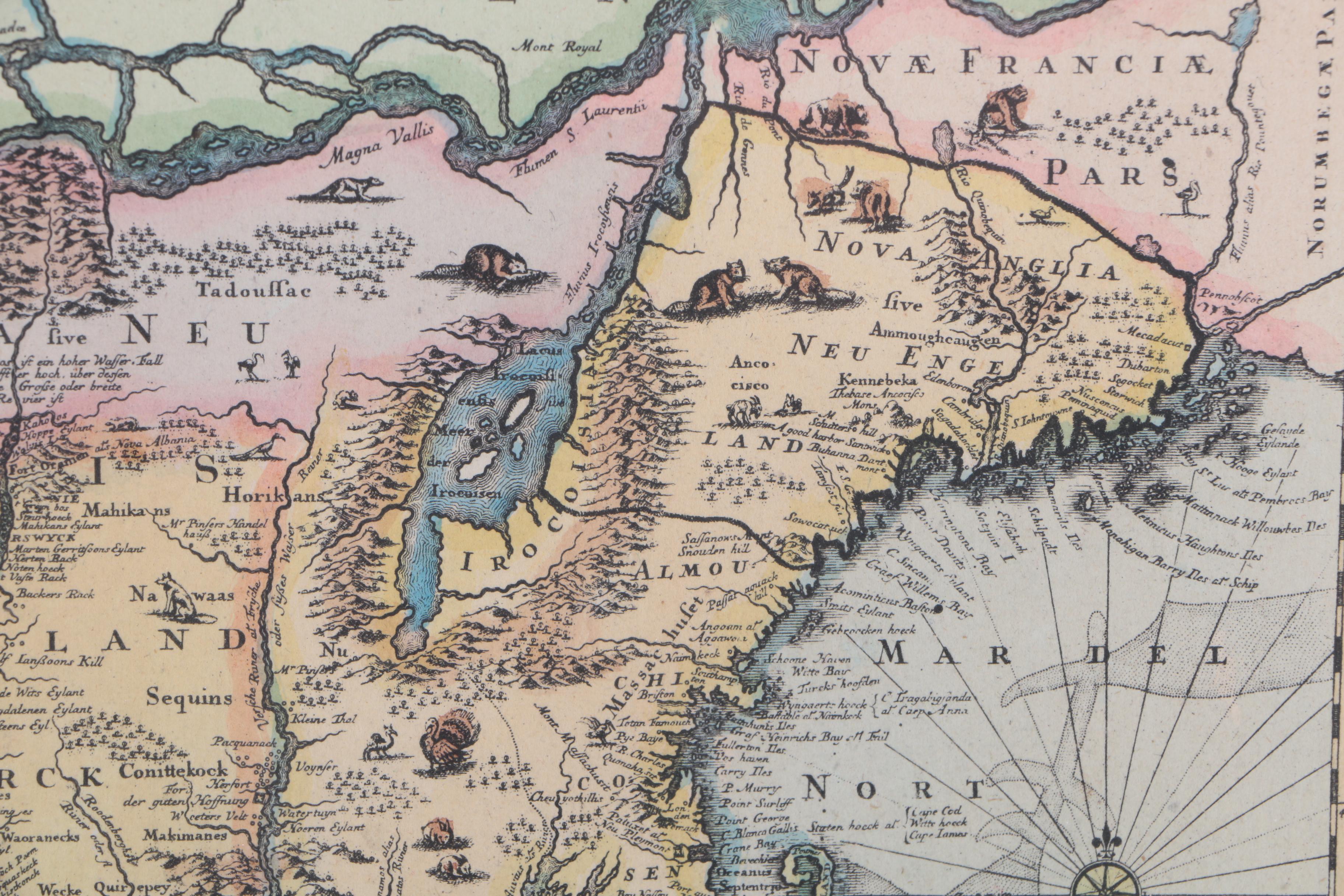 Lithograph Map "Novi Belgii in America Septentrionali siti"