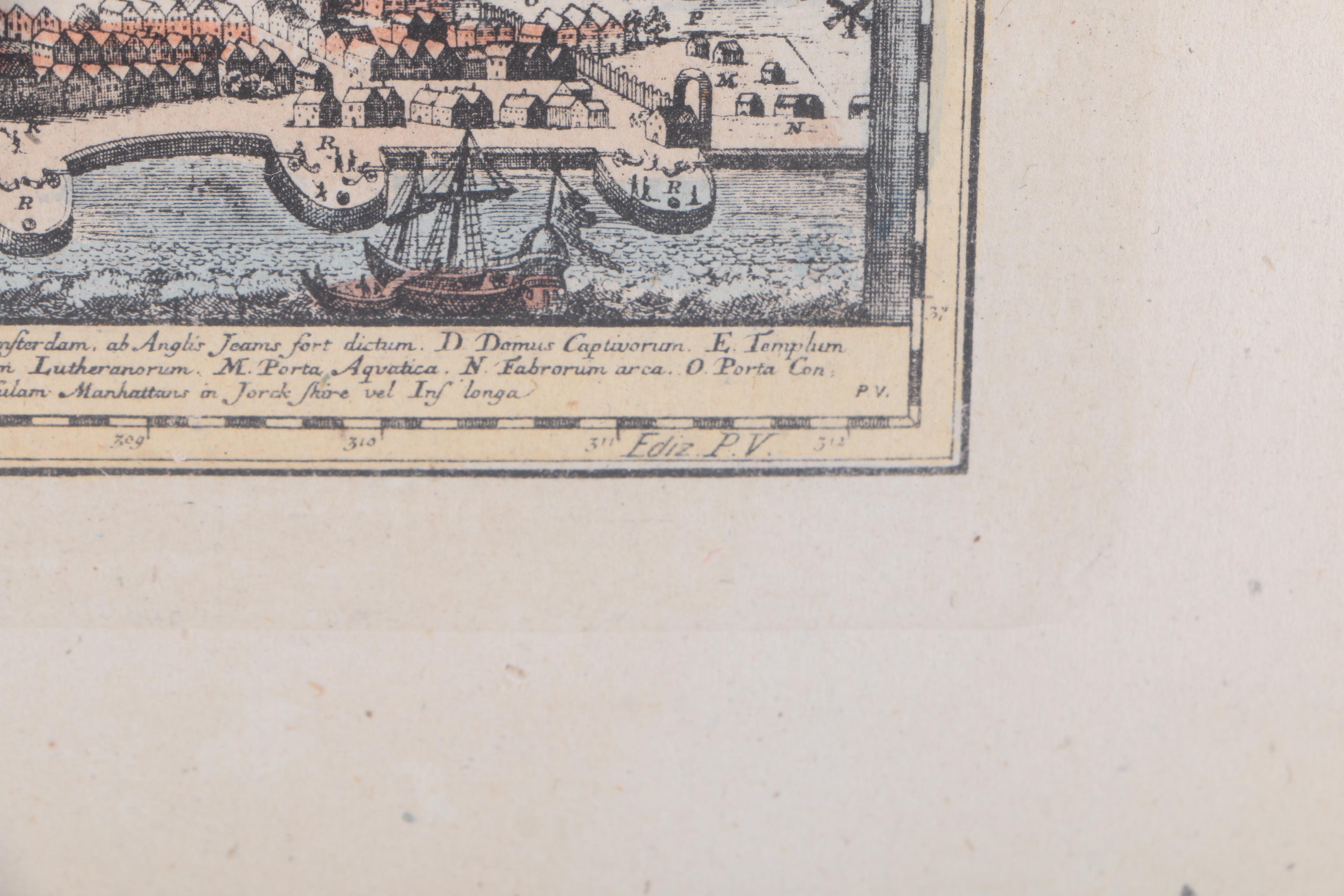 Lithograph Map "Novi Belgii in America Septentrionali siti"