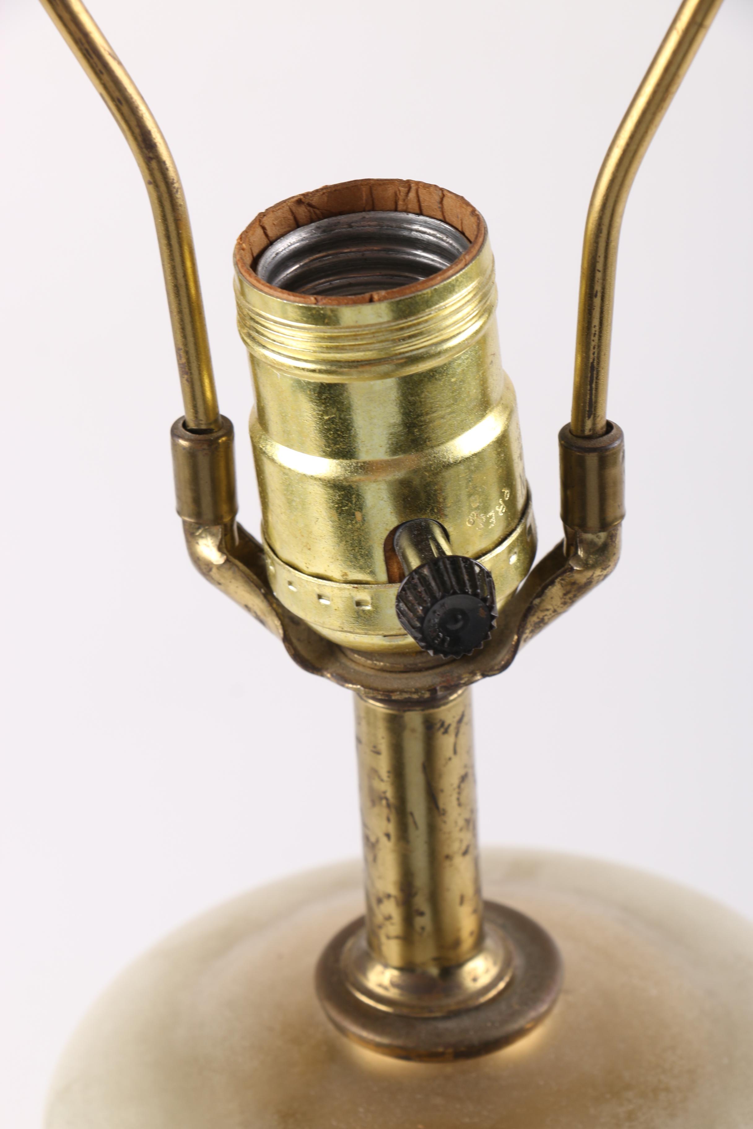 Vintage Painted Glass Table Lamp