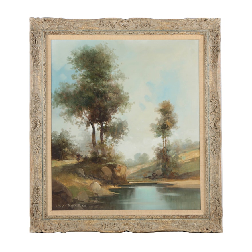 Jacopo della Selva Oil Painting on Canvas Romantic Rural Landscape