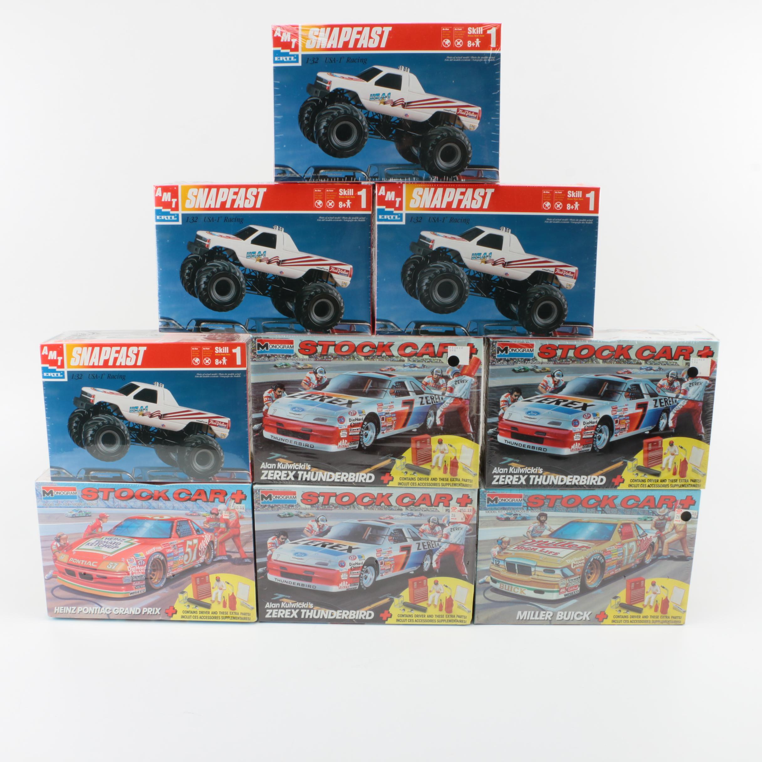 AMT ERTL and Monogram Racing Car Model Kits