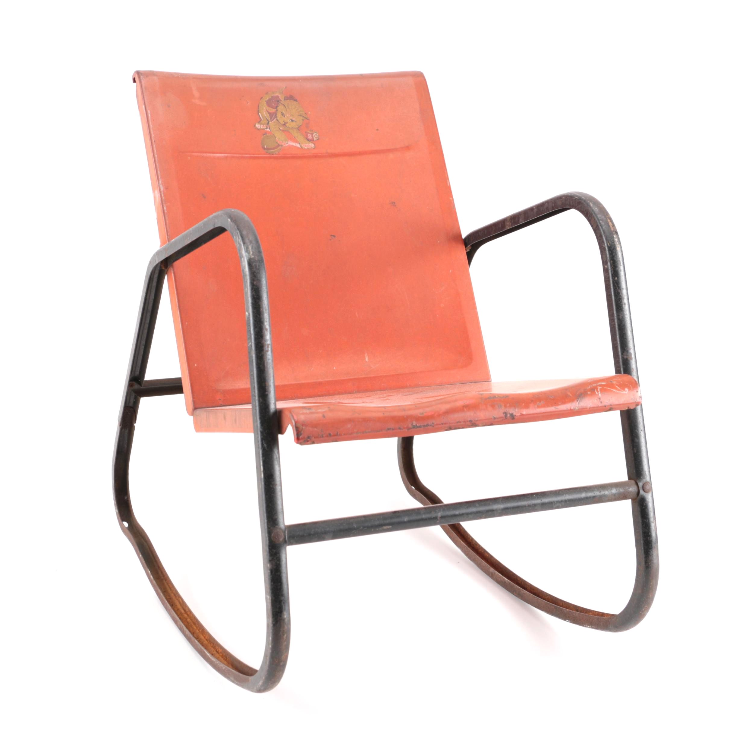 Vintage Metal Children's Rocking Chair