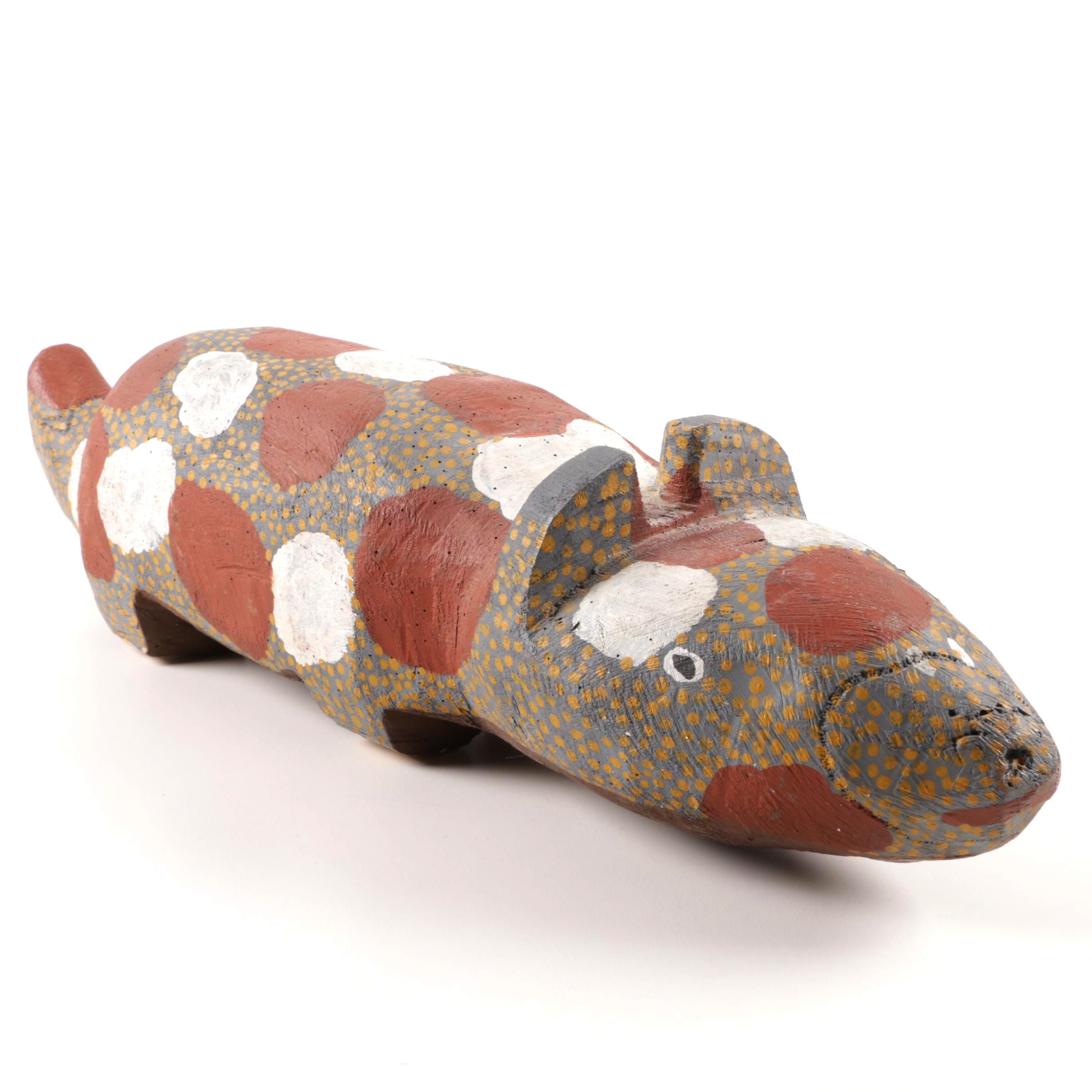 Australian Aboriginal Hand-Carved and Painted Dog