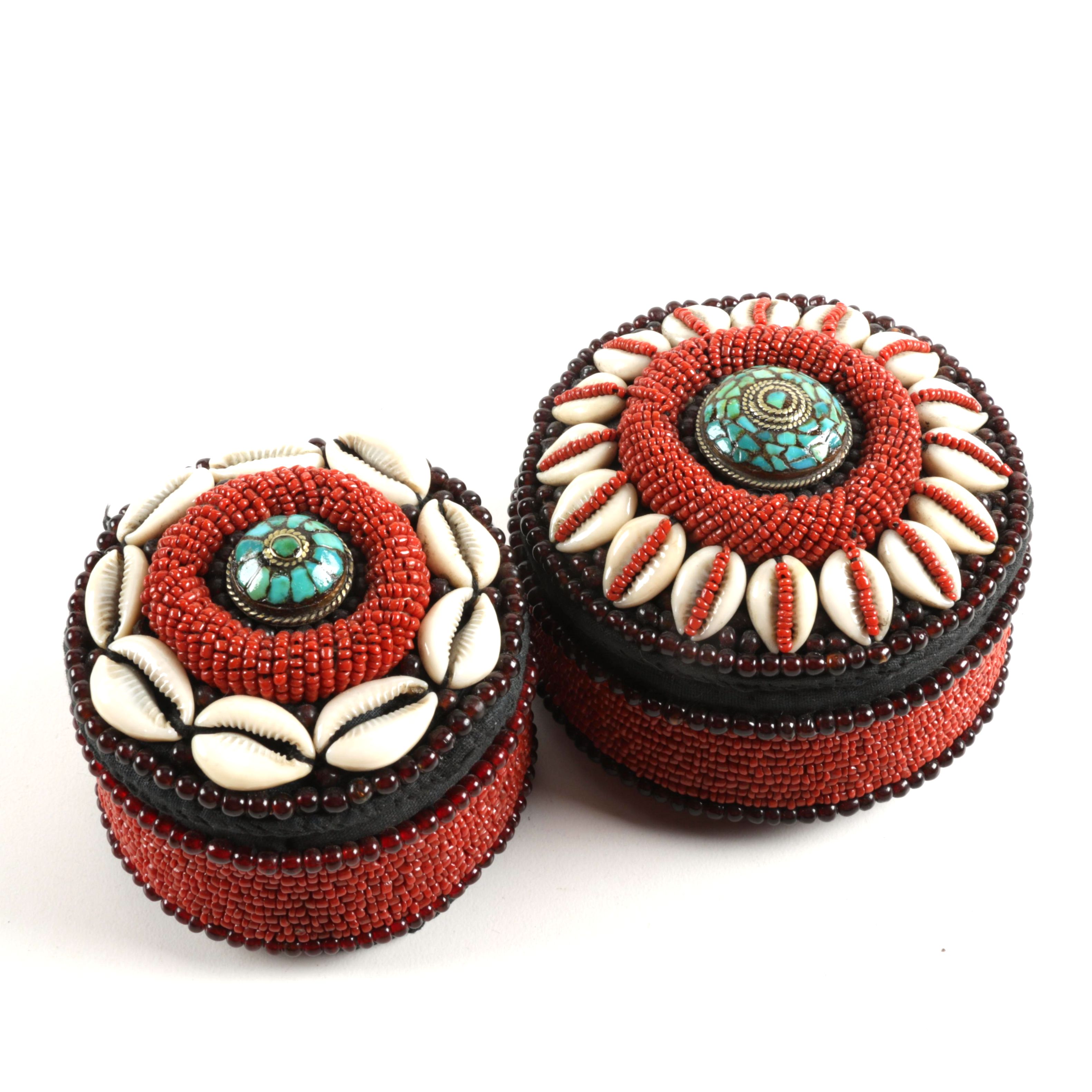 Pair of Beaded Baskets