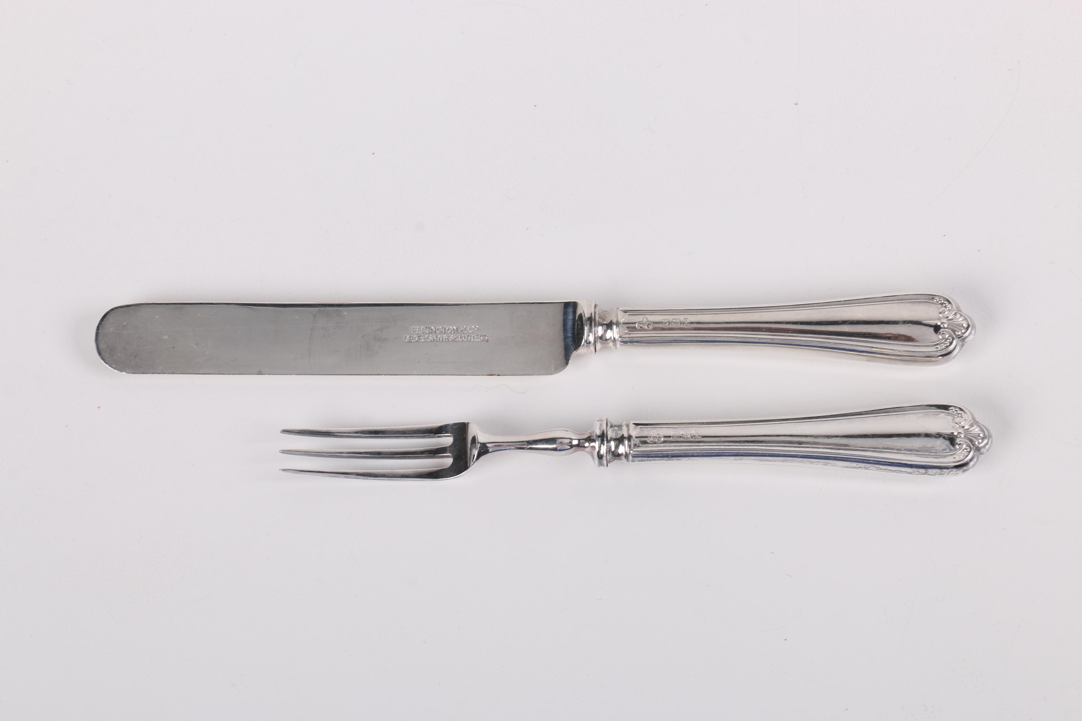 Elkington & Co. Sterling Silver Dessert Fork and Knife Set