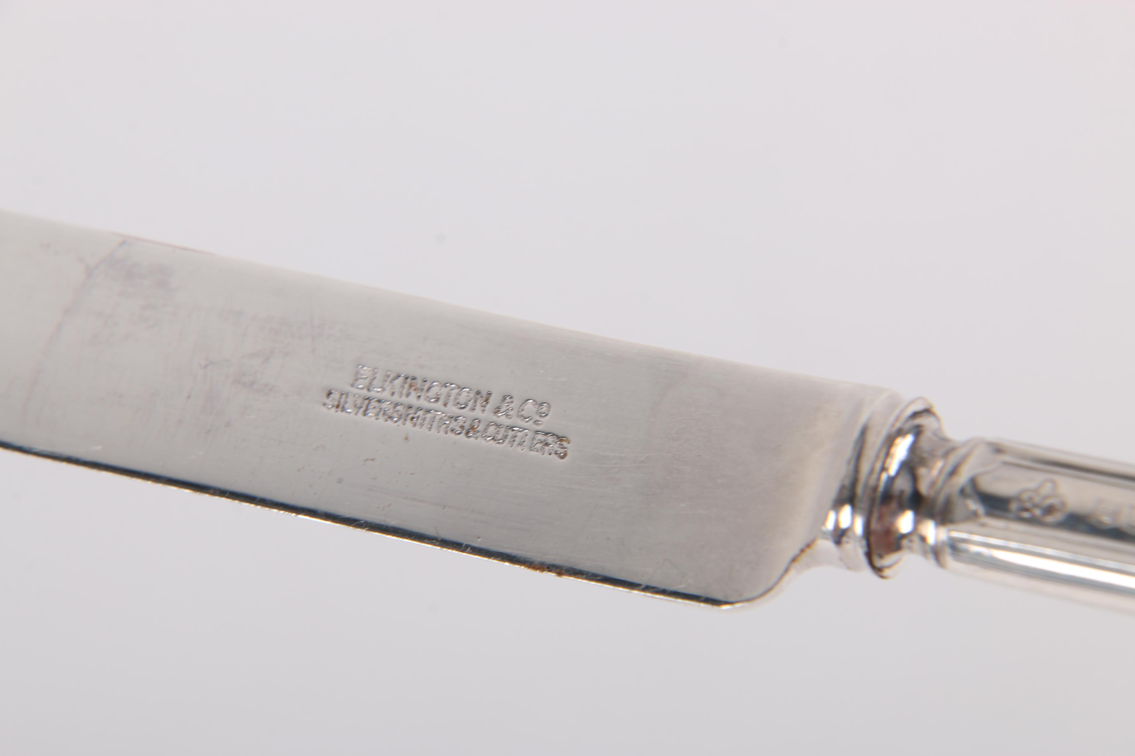 Elkington & Co. Sterling Silver Dessert Fork and Knife Set