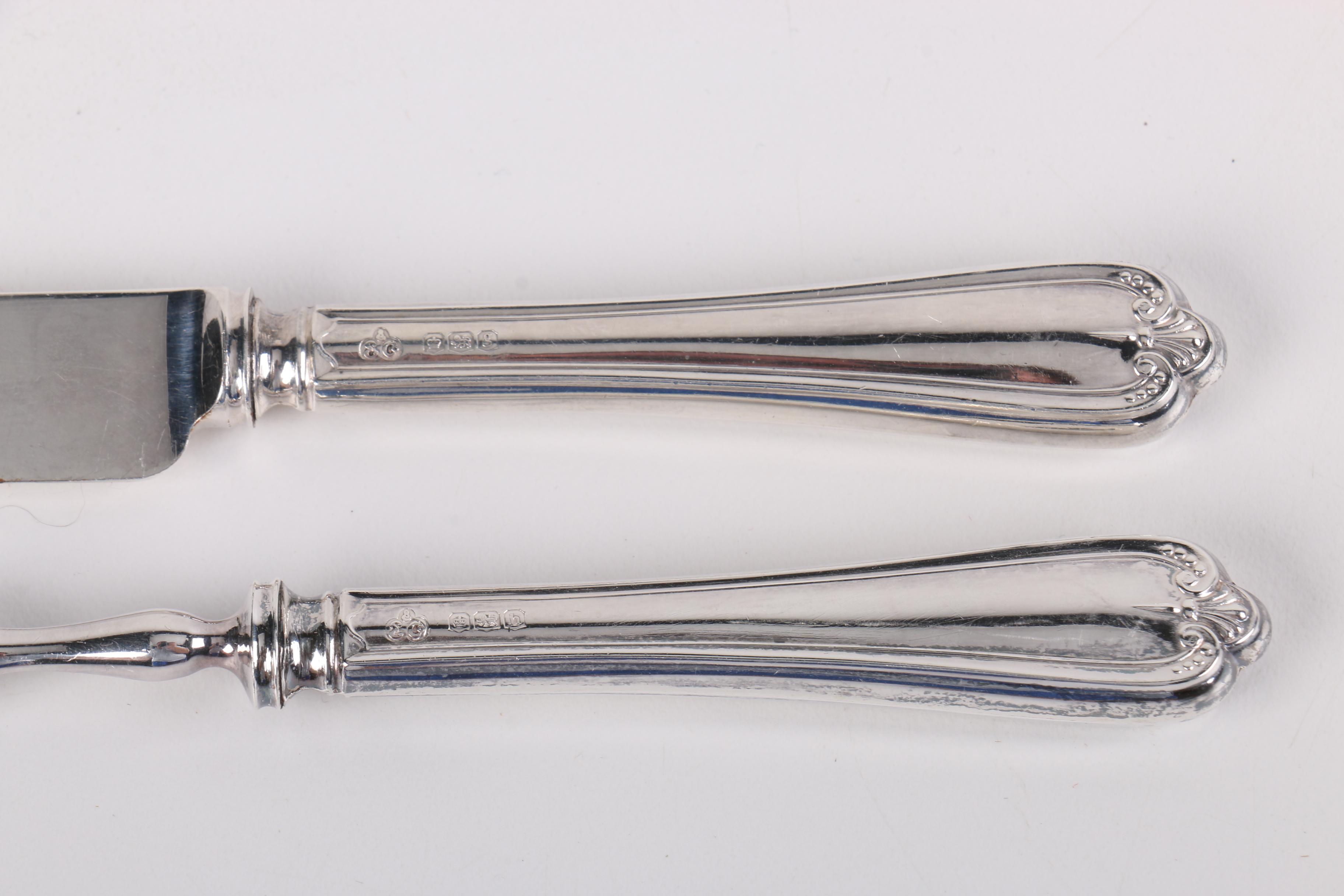 Elkington & Co. Sterling Silver Dessert Fork and Knife Set