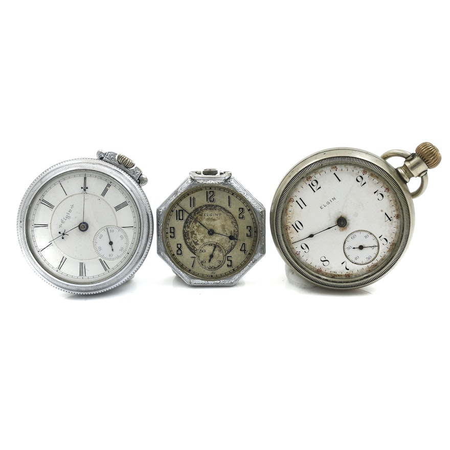 Selection of Elgin Open Face Pocket Watches