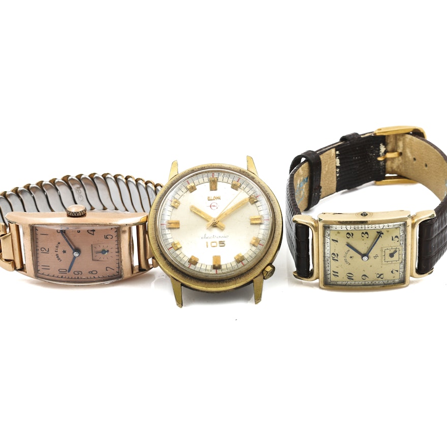 Gold Tone Elgin Wristwatches
