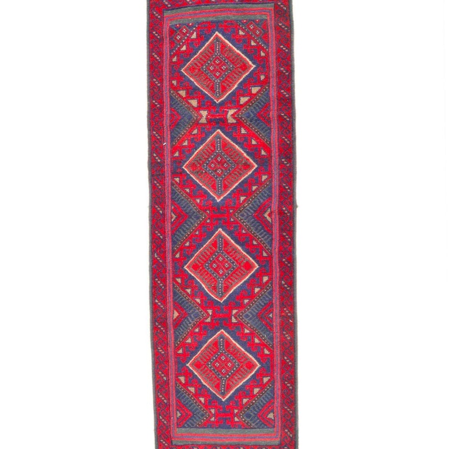 Hand-Knotted and Embroidered Baluch Tribal Runner
