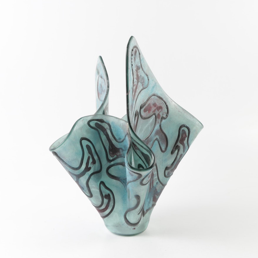Abstract Art Glass Vase
