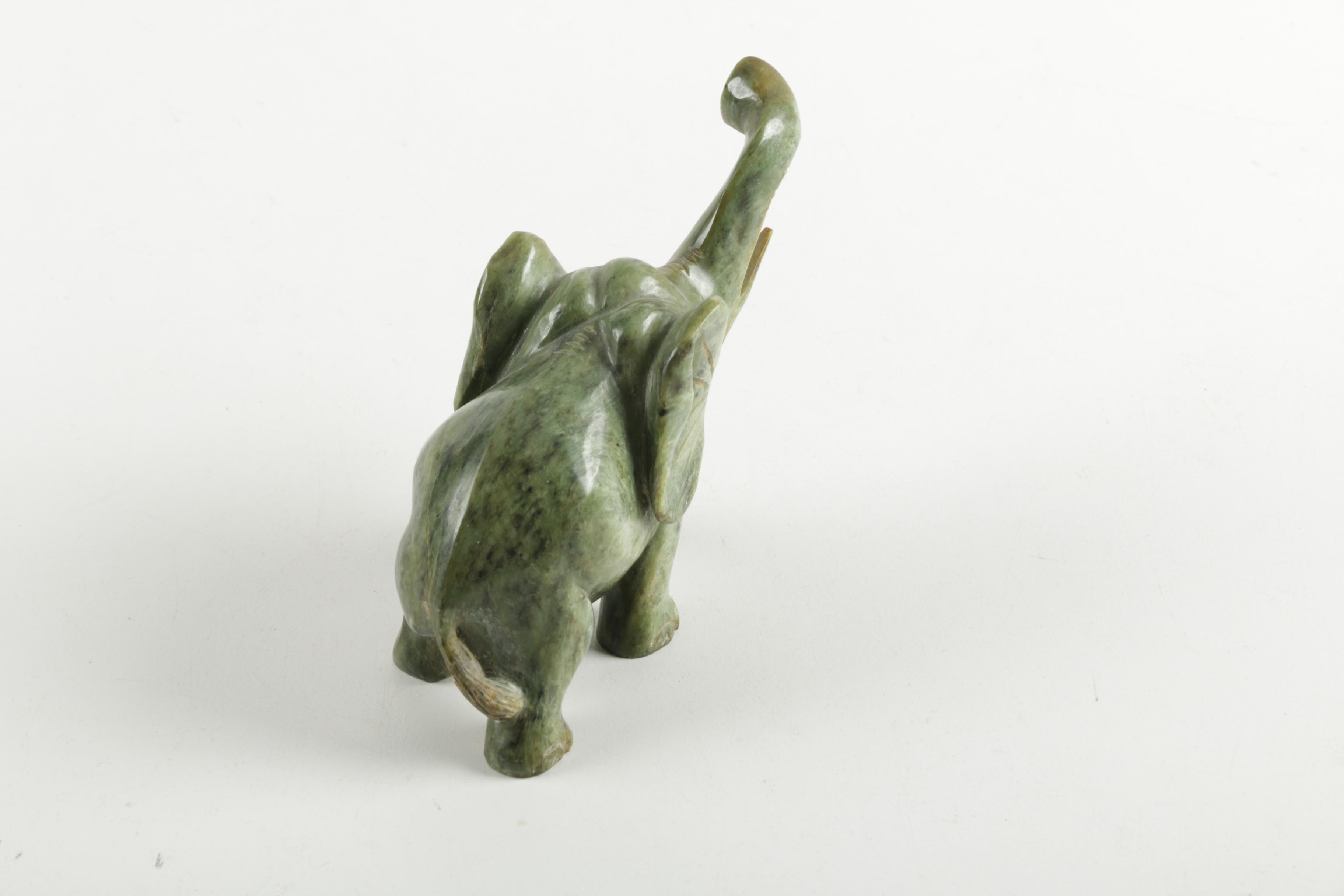 Serpentine Elephant Figurine