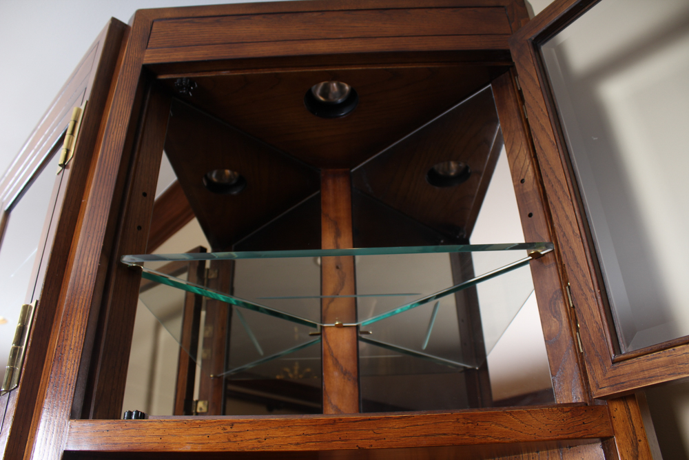 Vintage Henredon Oak Corner Cabinet