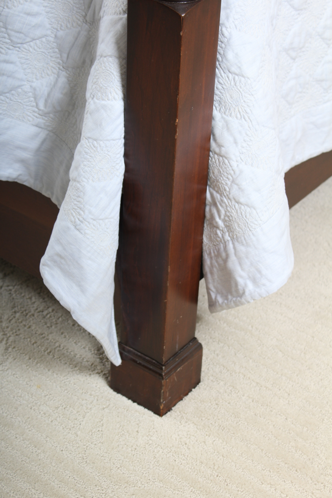 Chippendale Style Mahogany Four-Poster King Size Bed